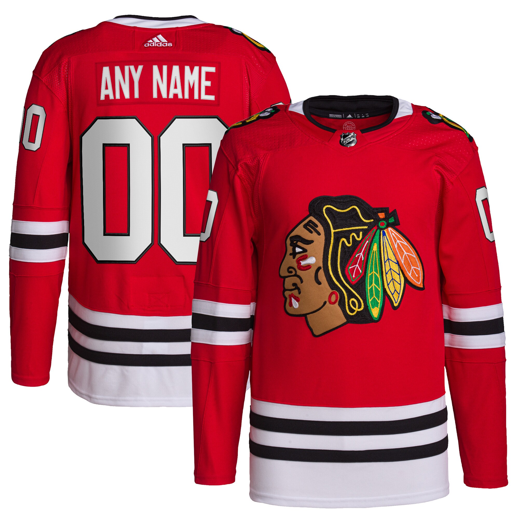 Blackhawks Red Authentic Jersey - Adidas - Customize Your Name!