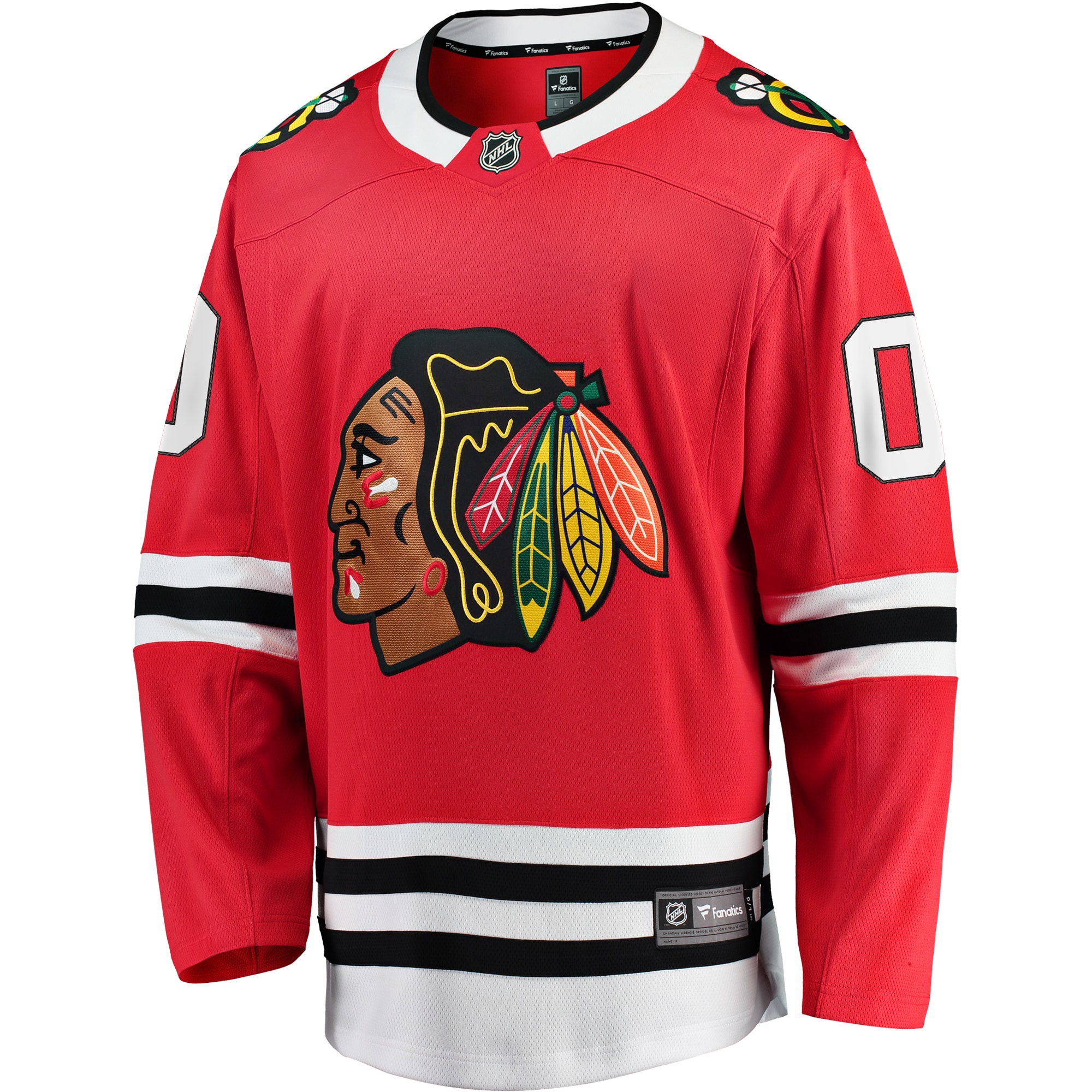 Alternative view of Blackhawks Red Hockey Jersey - Fanatics Chicago - Custom Name
