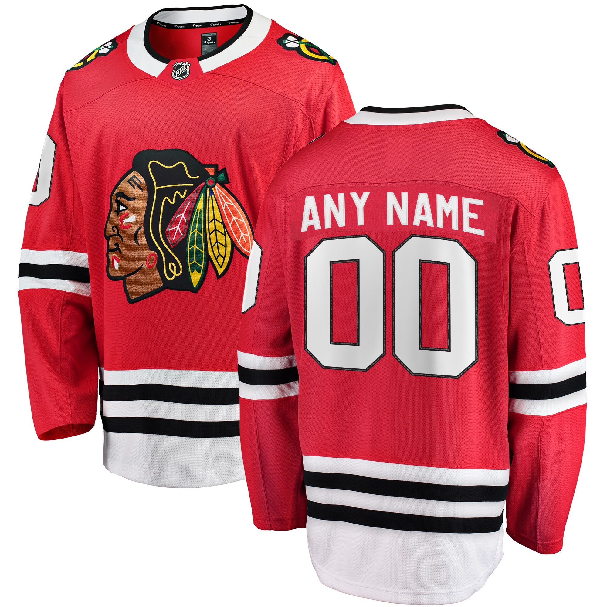 Blackhawks Red Hockey Jersey - Fanatics Chicago - Custom Name