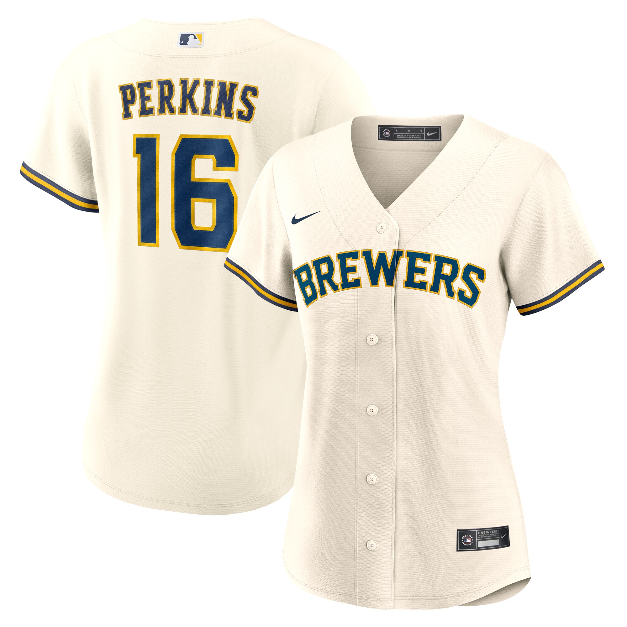 Blake Perkins Milwaukee Brewers Women's Home Jersey - Cream