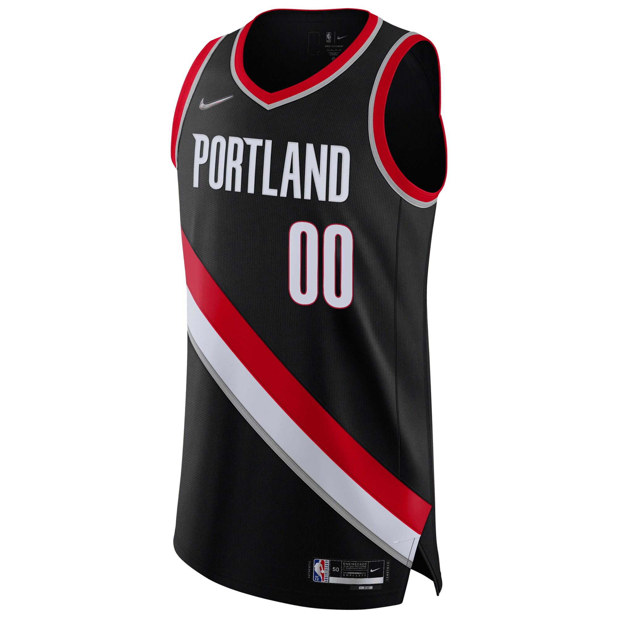 Alternative view of Blazers Black Icon Jersey - Nike - Custom Name & Number