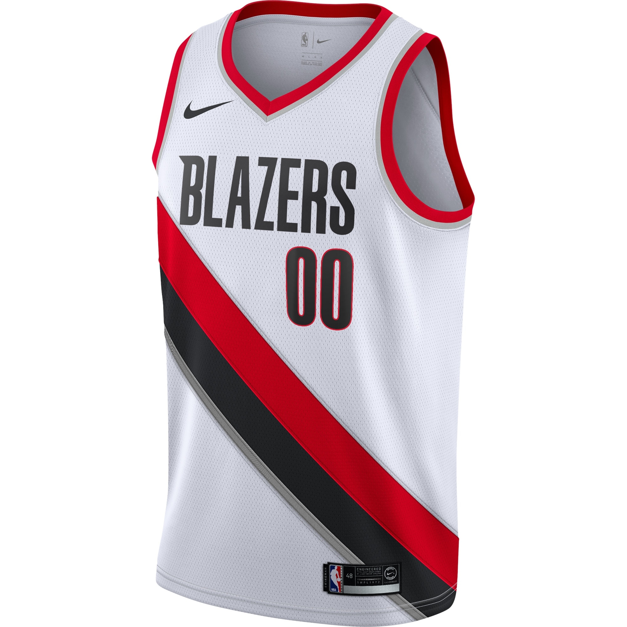 Alternative view of Blazers White Custom Jersey nike - Nike Blazers White Jersey - Custom