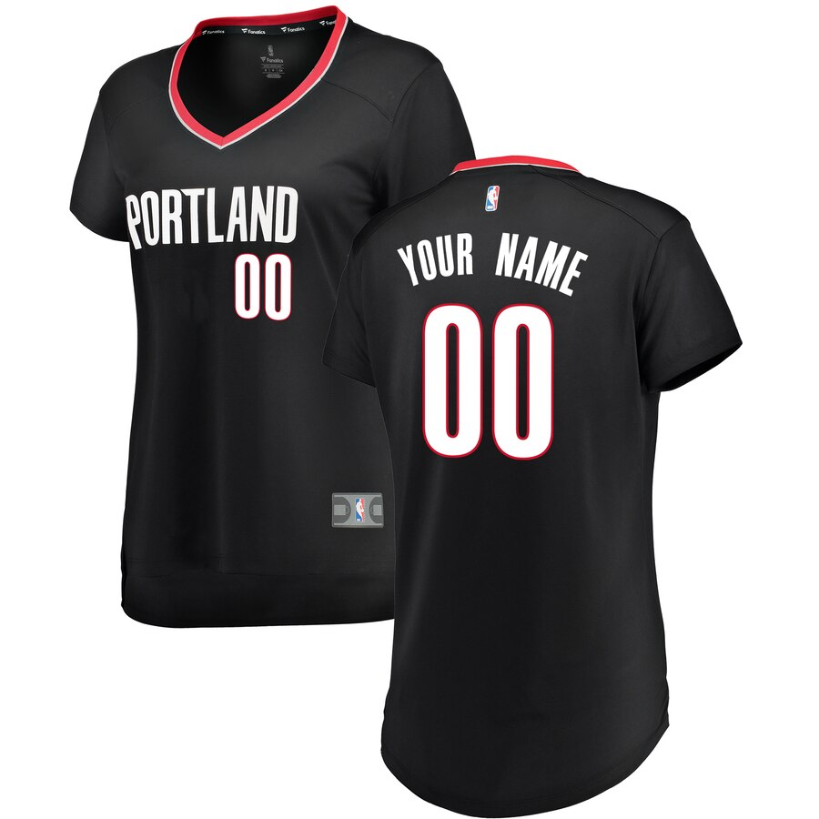 Blazers Women’s Black Custom Jersey - Fanatics - Replica