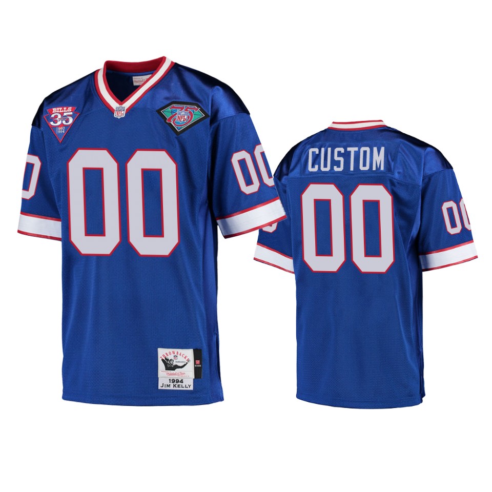 Blue Buffalo Bills Custom Jersey - Mitchell & Ness