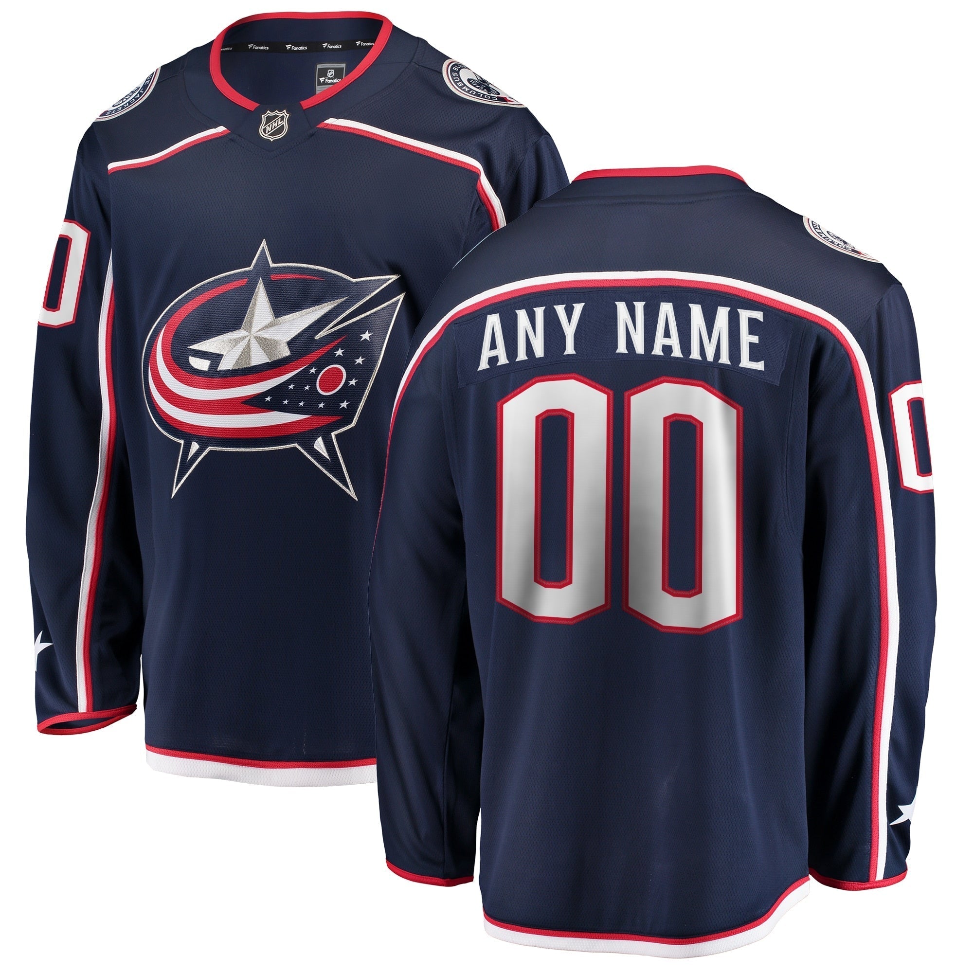 Blue Jackets Custom Jersey - Fanatics - Navy NHL Replica