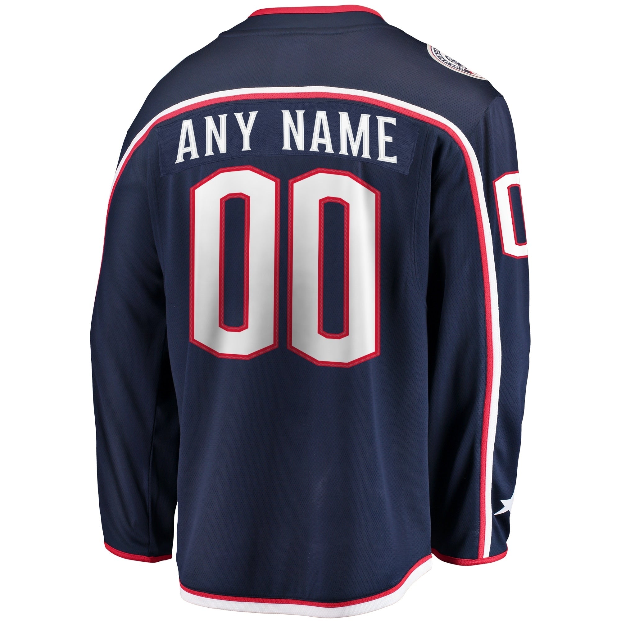 Alternative view of Blue Jackets Custom Jersey - Fanatics - Navy NHL Replica