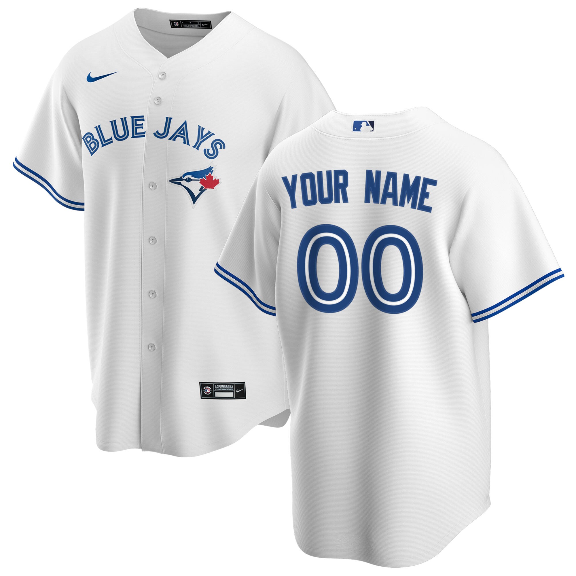 Blue Jays Custom Jersey - Nike - White MLB Replica