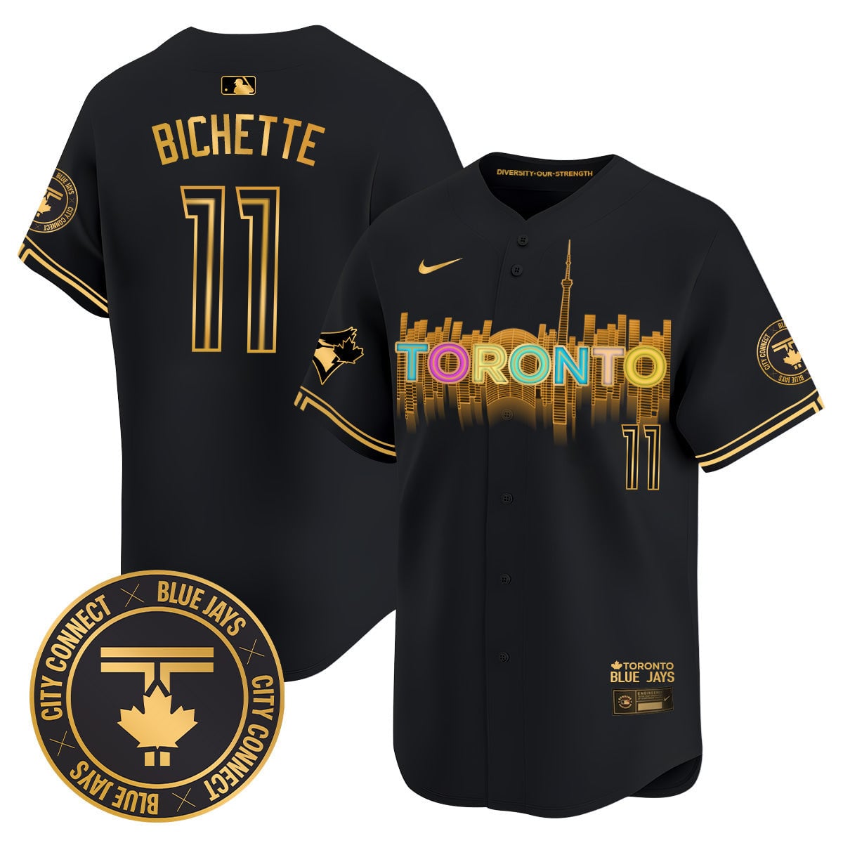 Alternative view of Blue Jays Guerrero Black Jersey - Nike Toronto Blue Jays City Connect