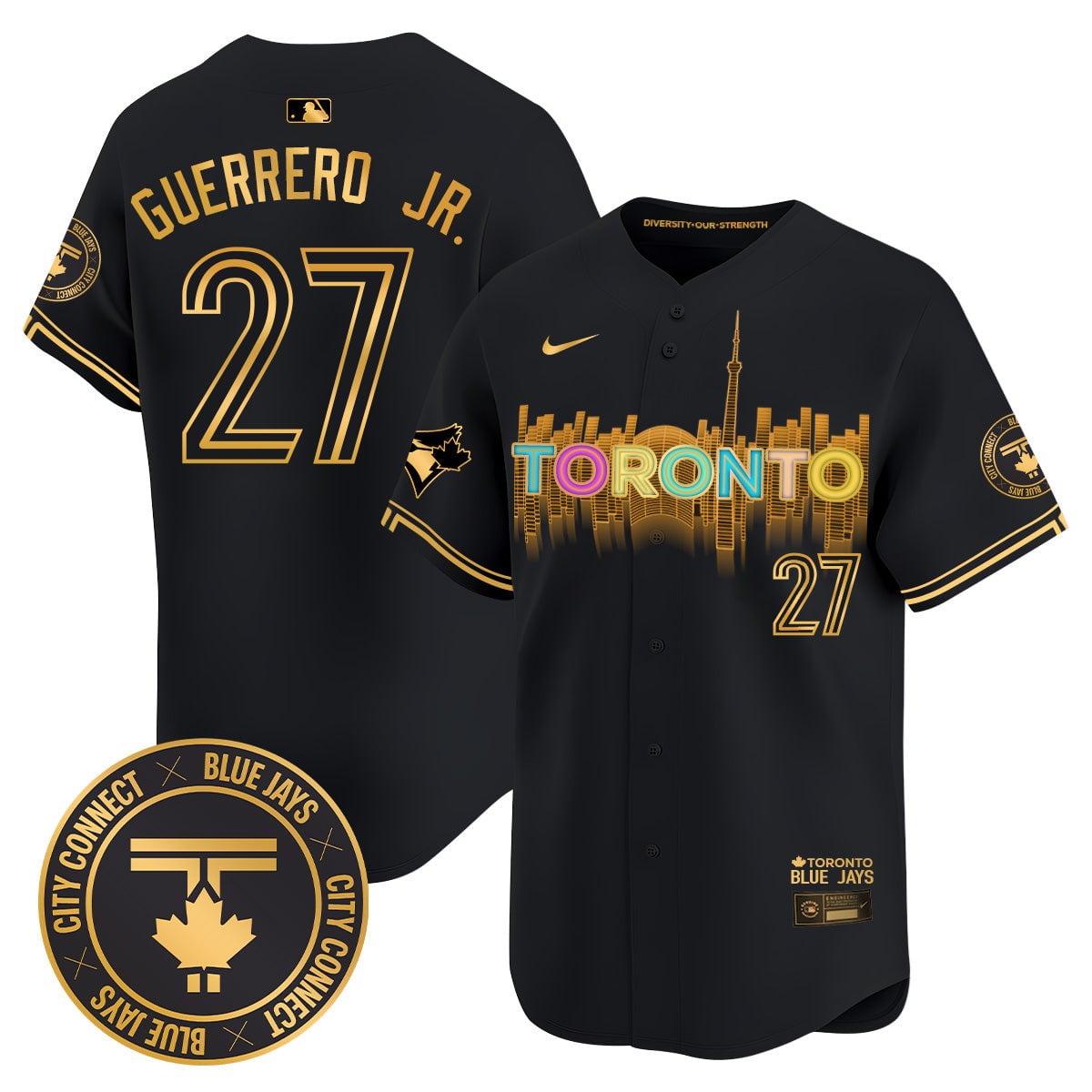 Blue Jays Guerrero Black Jersey - Nike Toronto Blue Jays City Connect