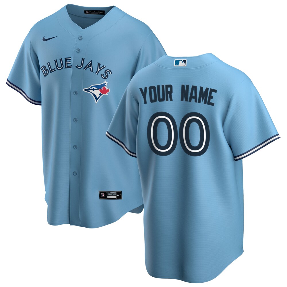 Blue Jays Light Blue Custom Jersey - Nike - Personalized MLB
