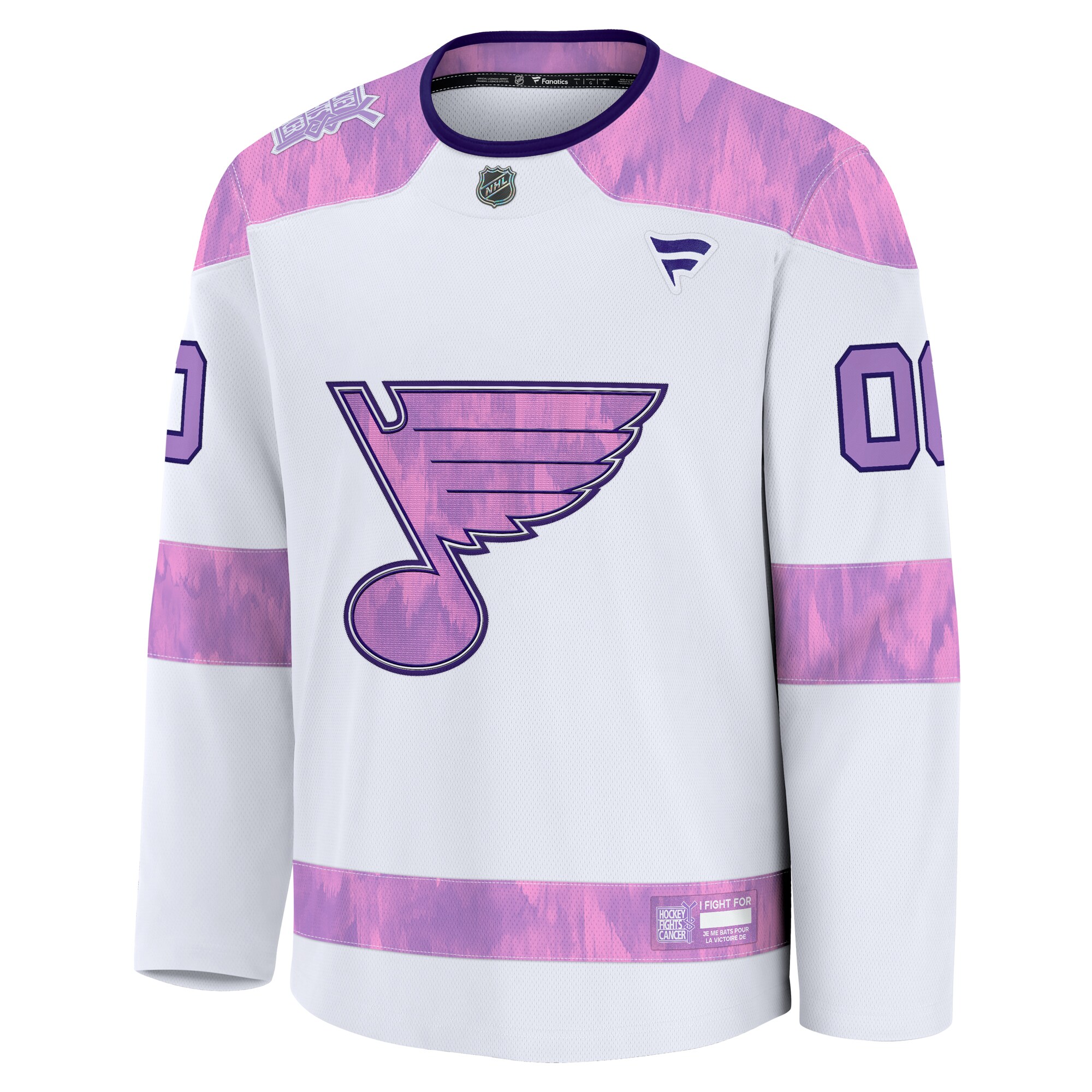 Alternative view of Blues Cancer Awareness Jersey - Fanatics - White & Pink