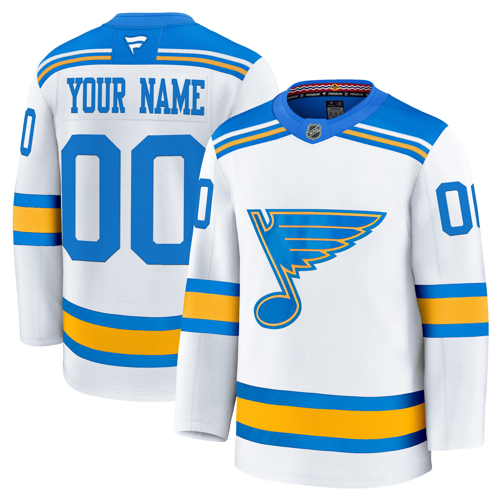 Alternative view of Blues Custom Blue Jersey - Fanatics - Personalized NHL Style