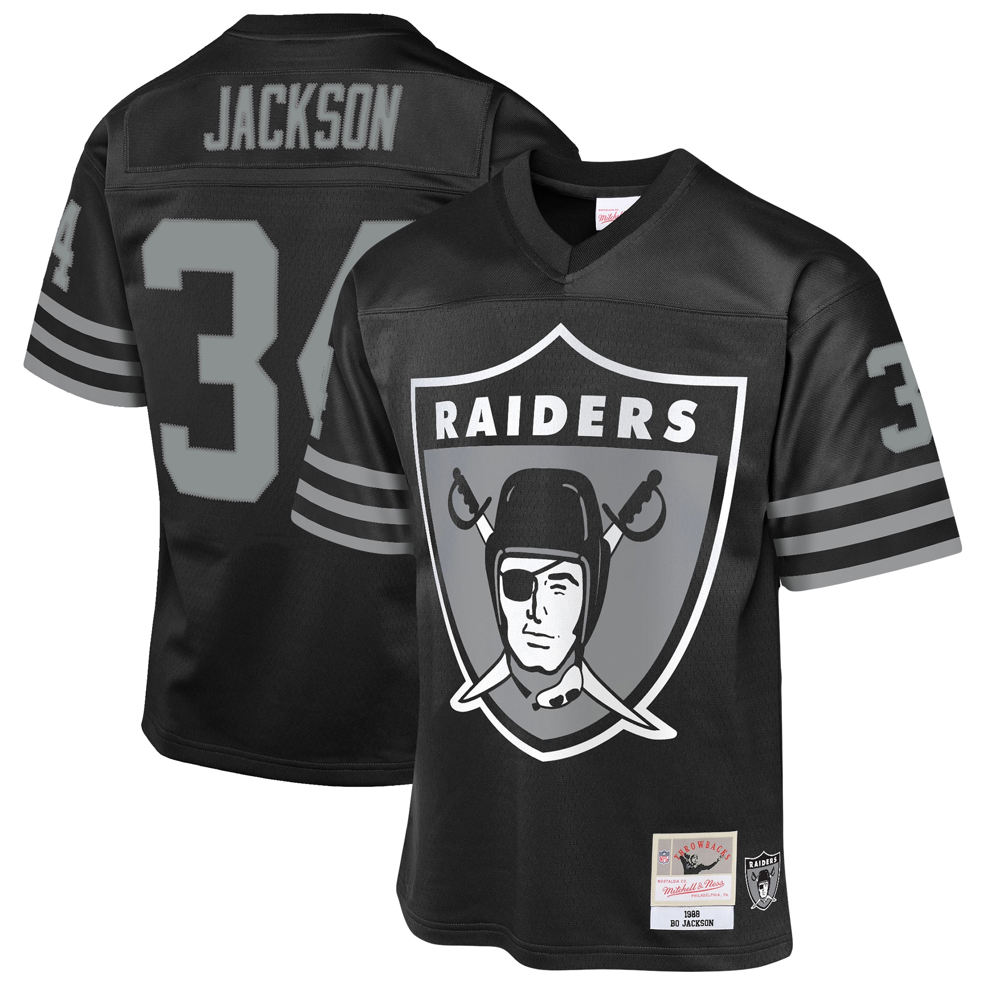 Bo Jackson Las Vegas Raiders Youth 1988 Throwback Fashion Jersey - Black
