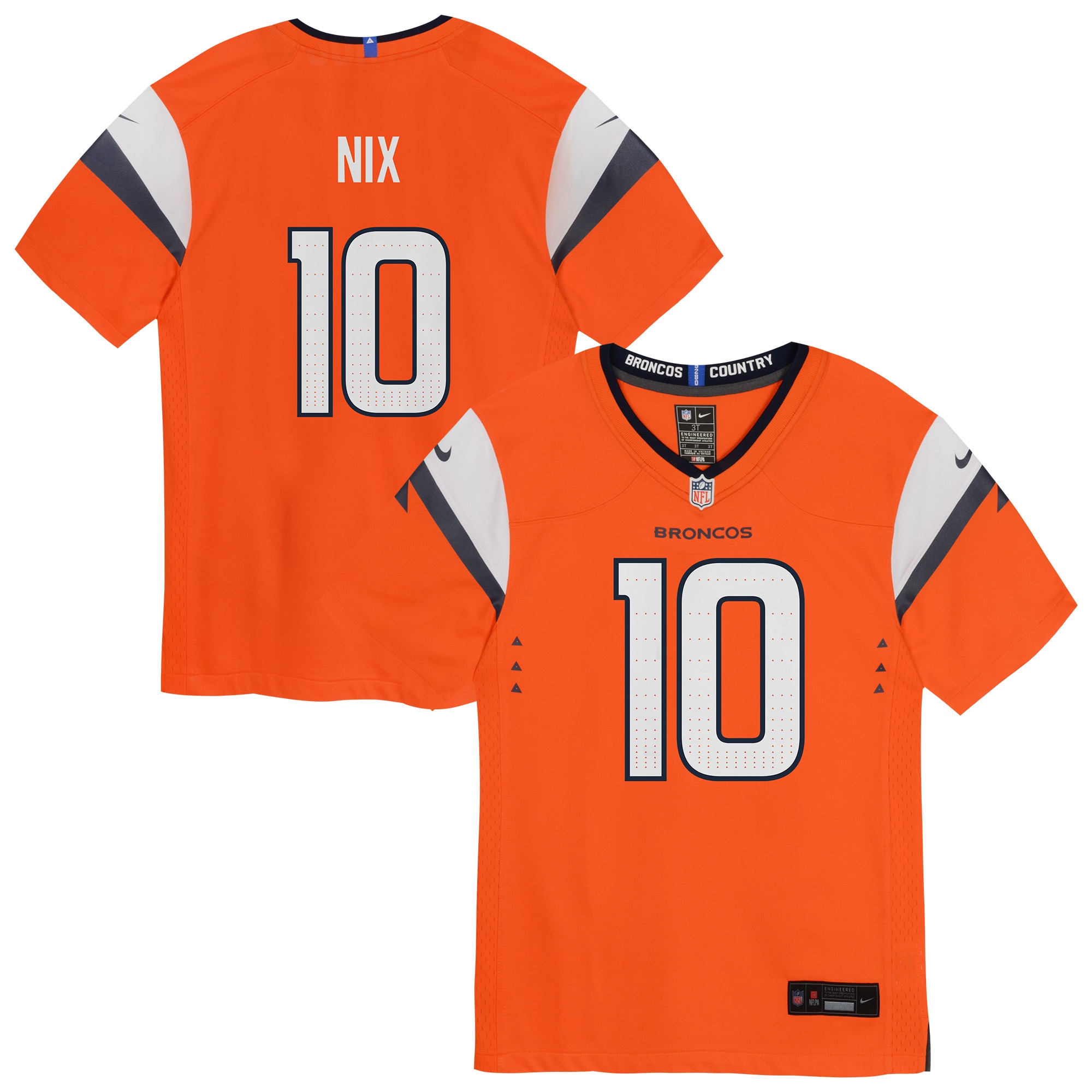 Bo Nix Denver Broncos Infant Team Player Game Jersey - Orange