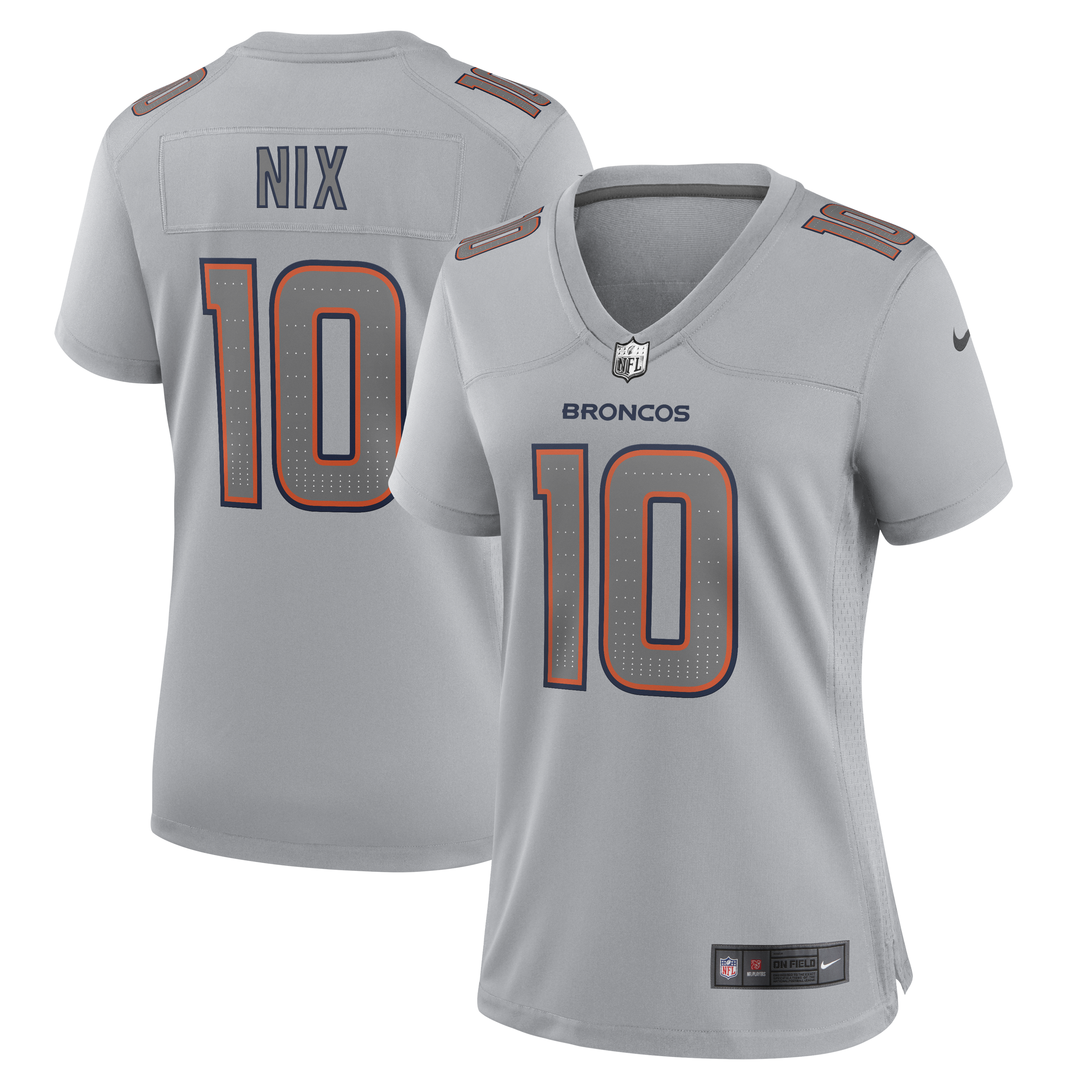Bo Nix Denver Broncos Women's Fashion Atmosphere Fashion Game Jersey - Gray