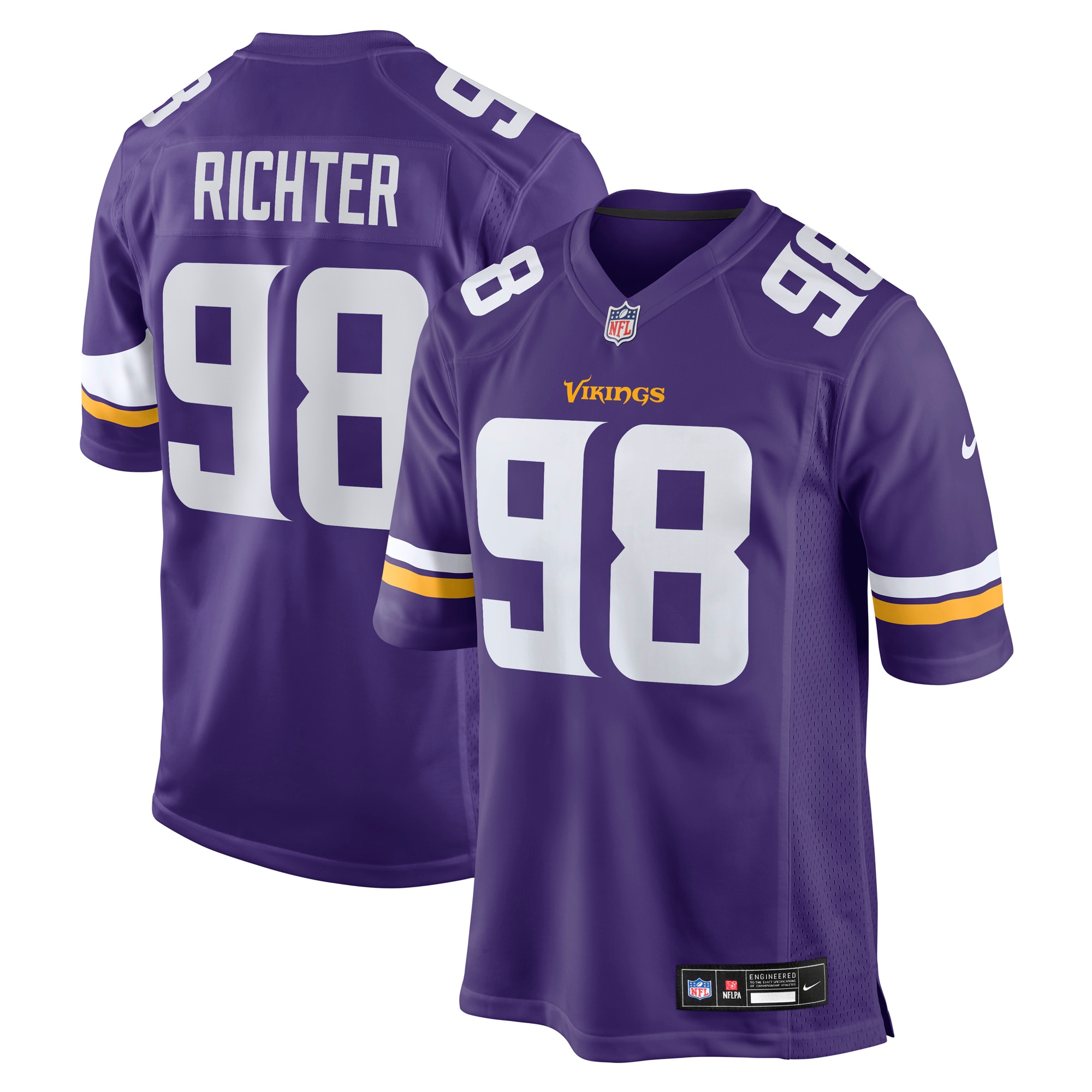 Bo Richter Minnesota Vikings Team Game Jersey - Purple