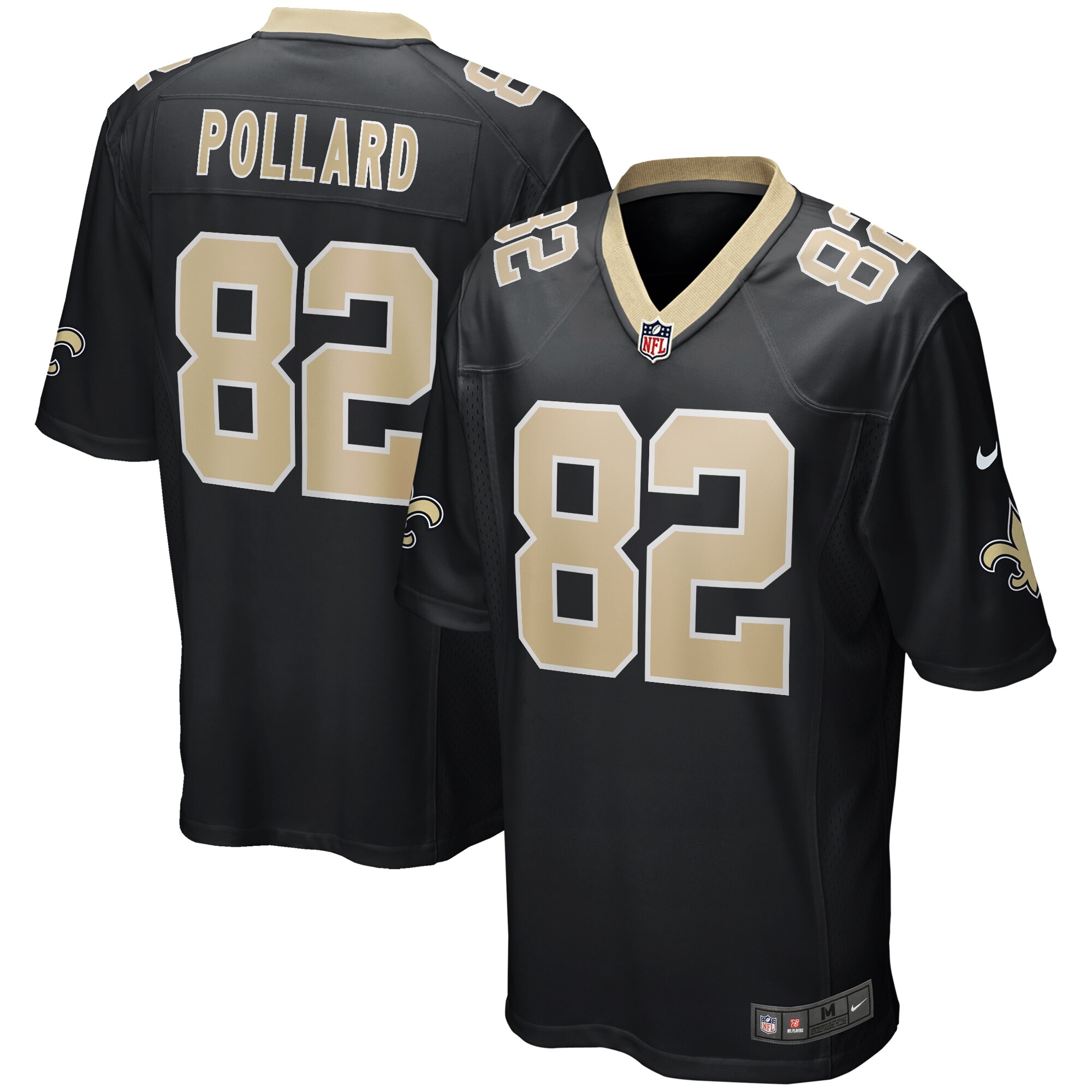 Bob Pollard New Orleans Saints Game Retired Player Jersey - Black