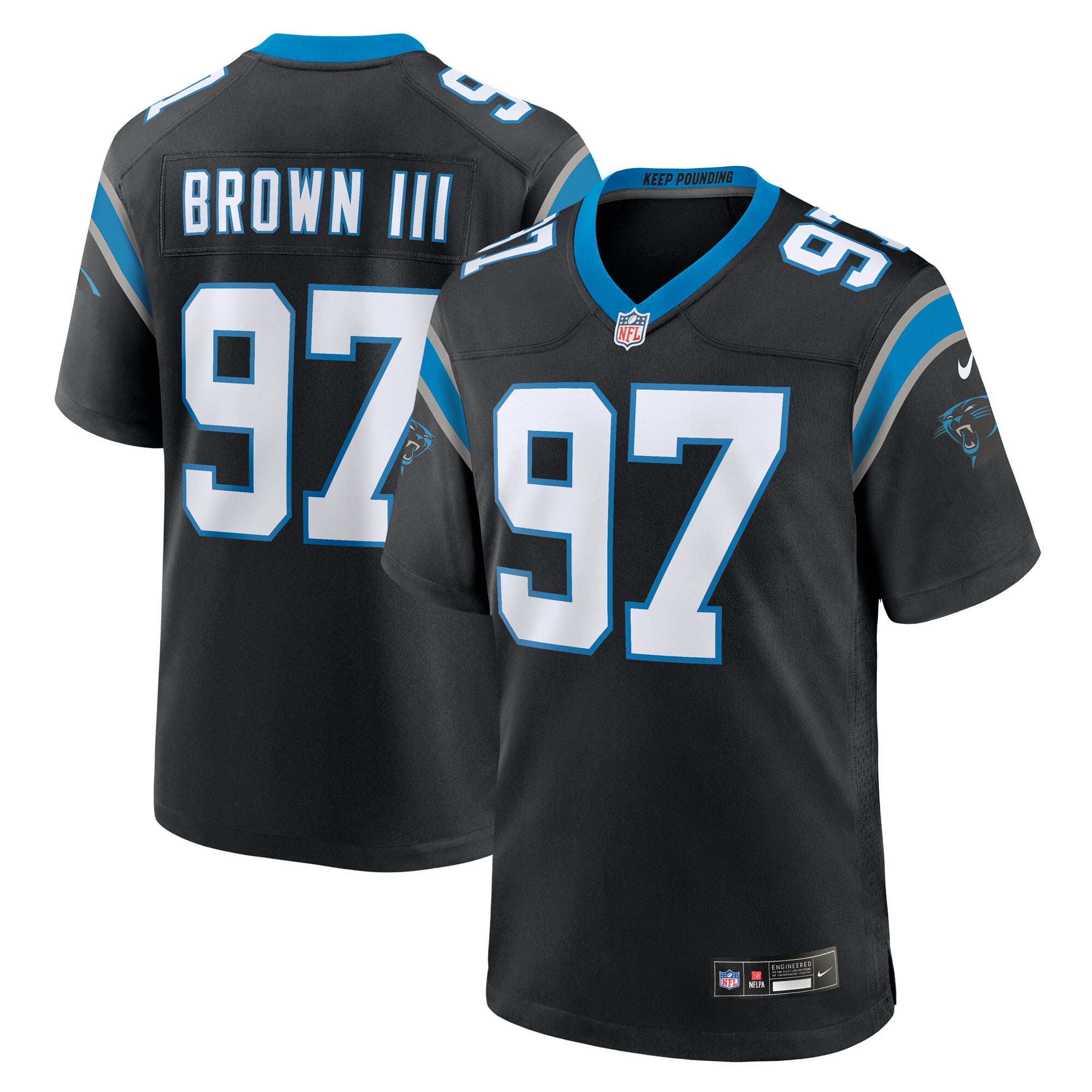 Bobby Brown III Carolina Panthers Team Game Jersey - Black