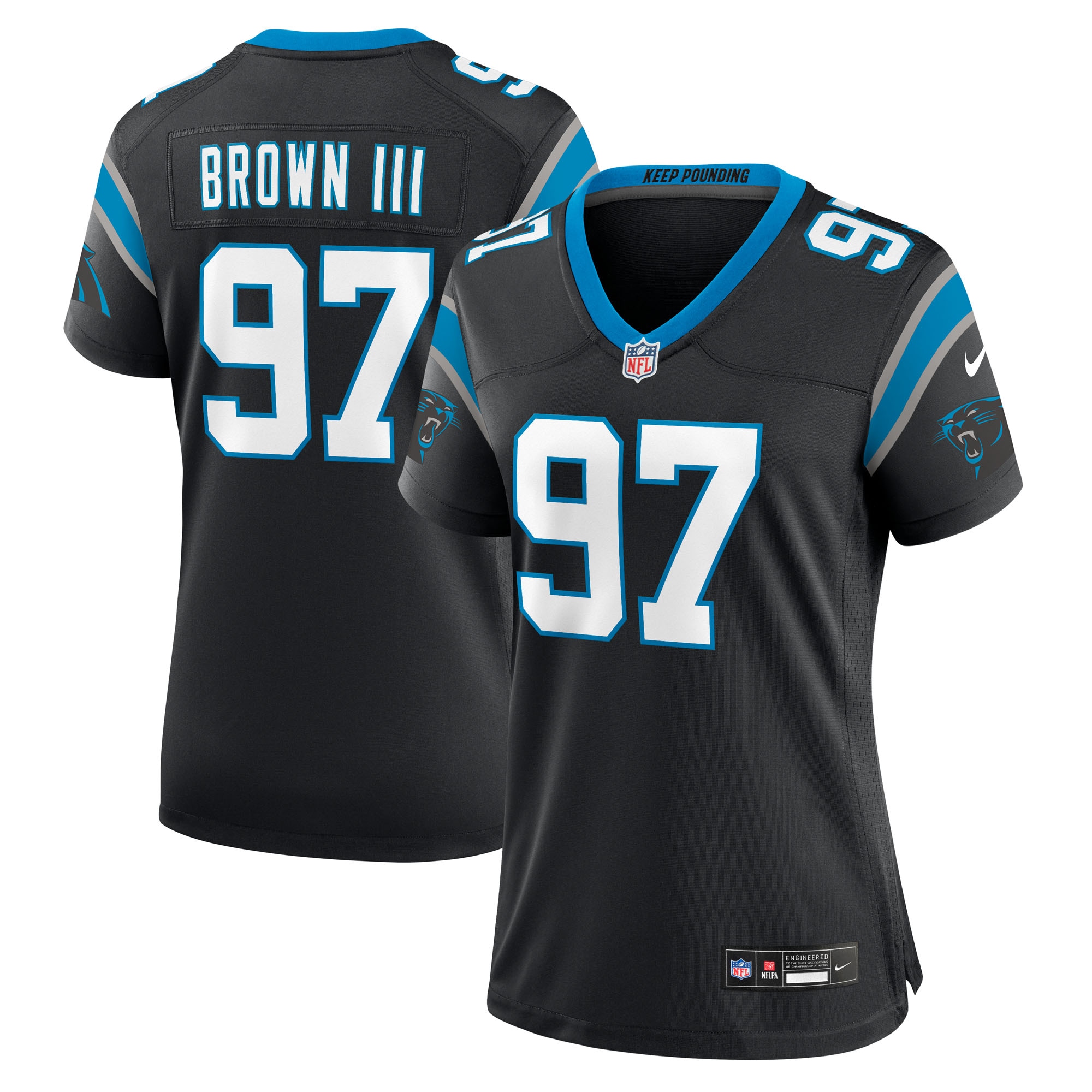 Bobby Brown III Carolina Panthers Women's Team Game Jersey - Black
