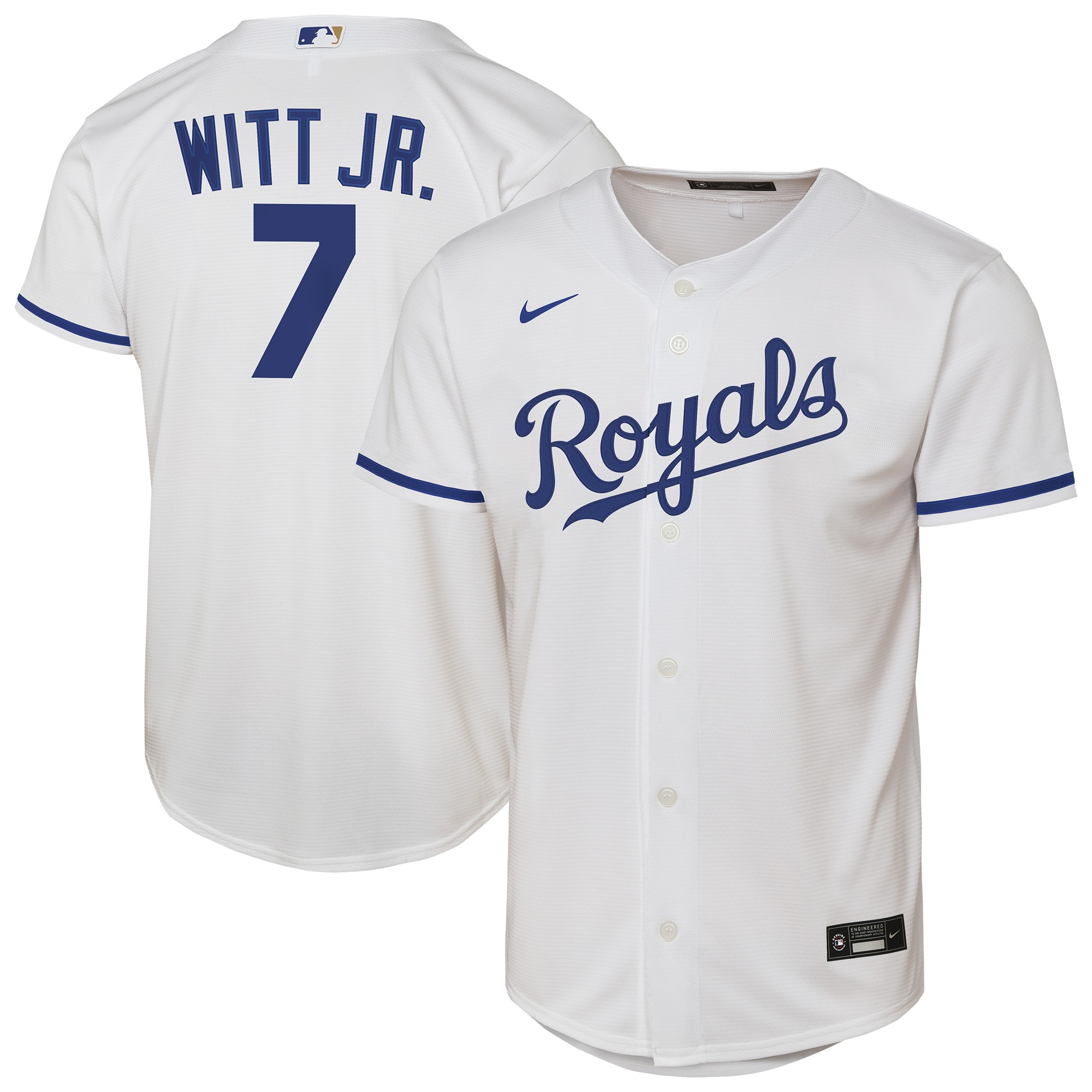 Bobby Witt Jr. Kansas City Royals Youth Home Player Jersey - White