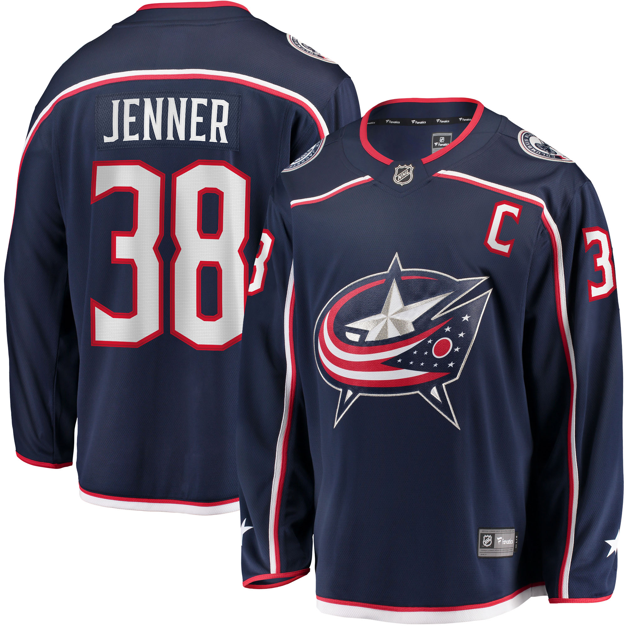 Boone Jenner Columbus Blue Jackets Home Captain Patch Breakaway Player Jersey - Navy