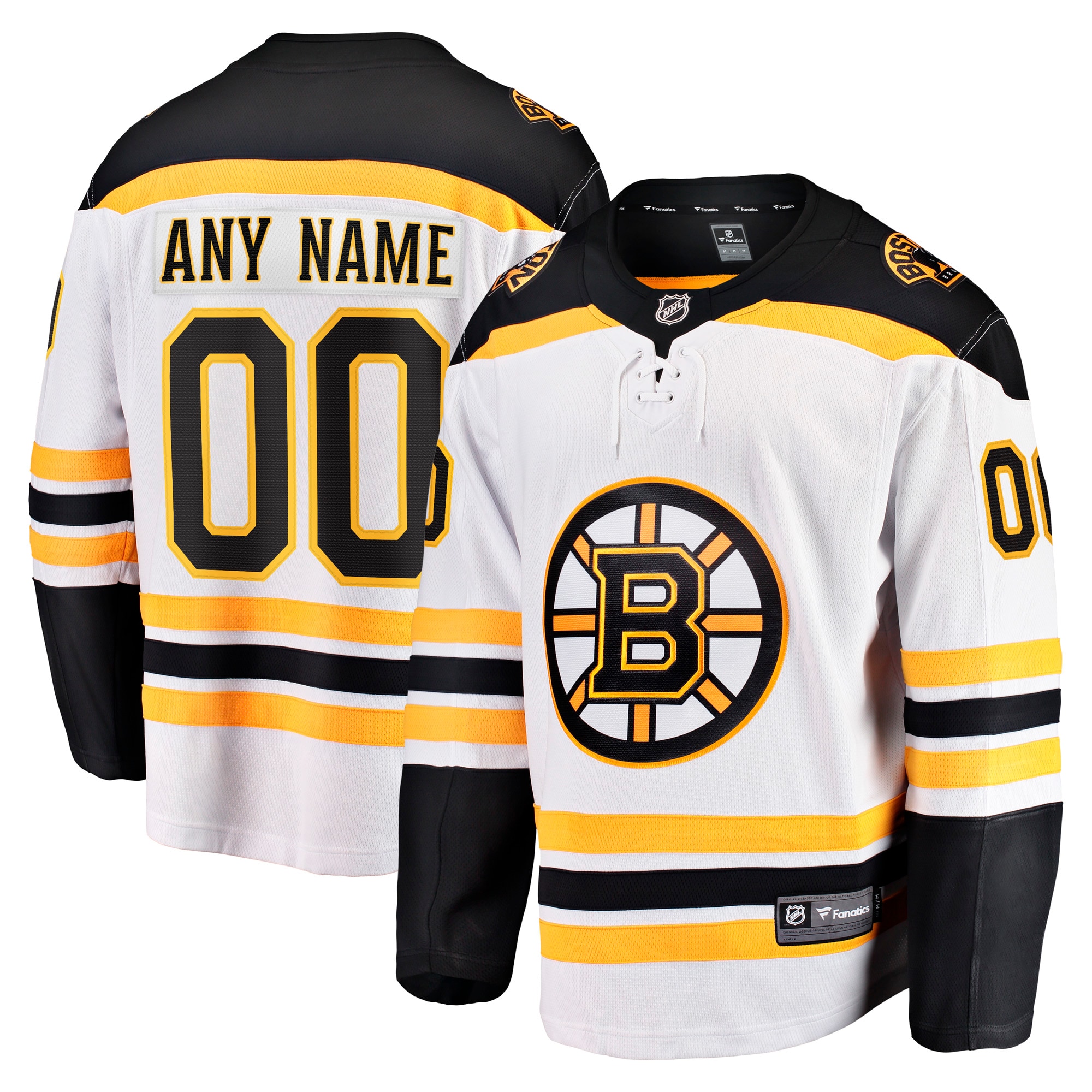 Boston Bruins Fanatics Away Breakaway Custom Jersey
