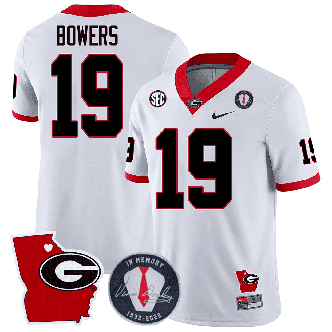 Bowers #19 Georgia Jersey - Nike - White Memorial Edition