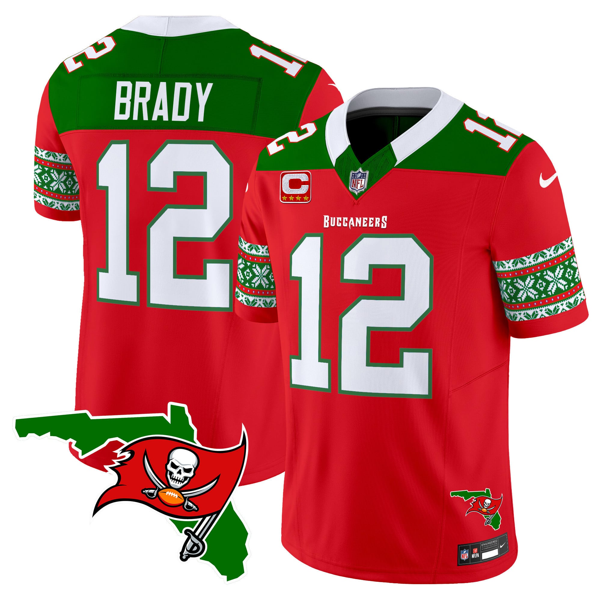 Brady Buccaneers Holiday Jersey - Nike - Red & Green Edition