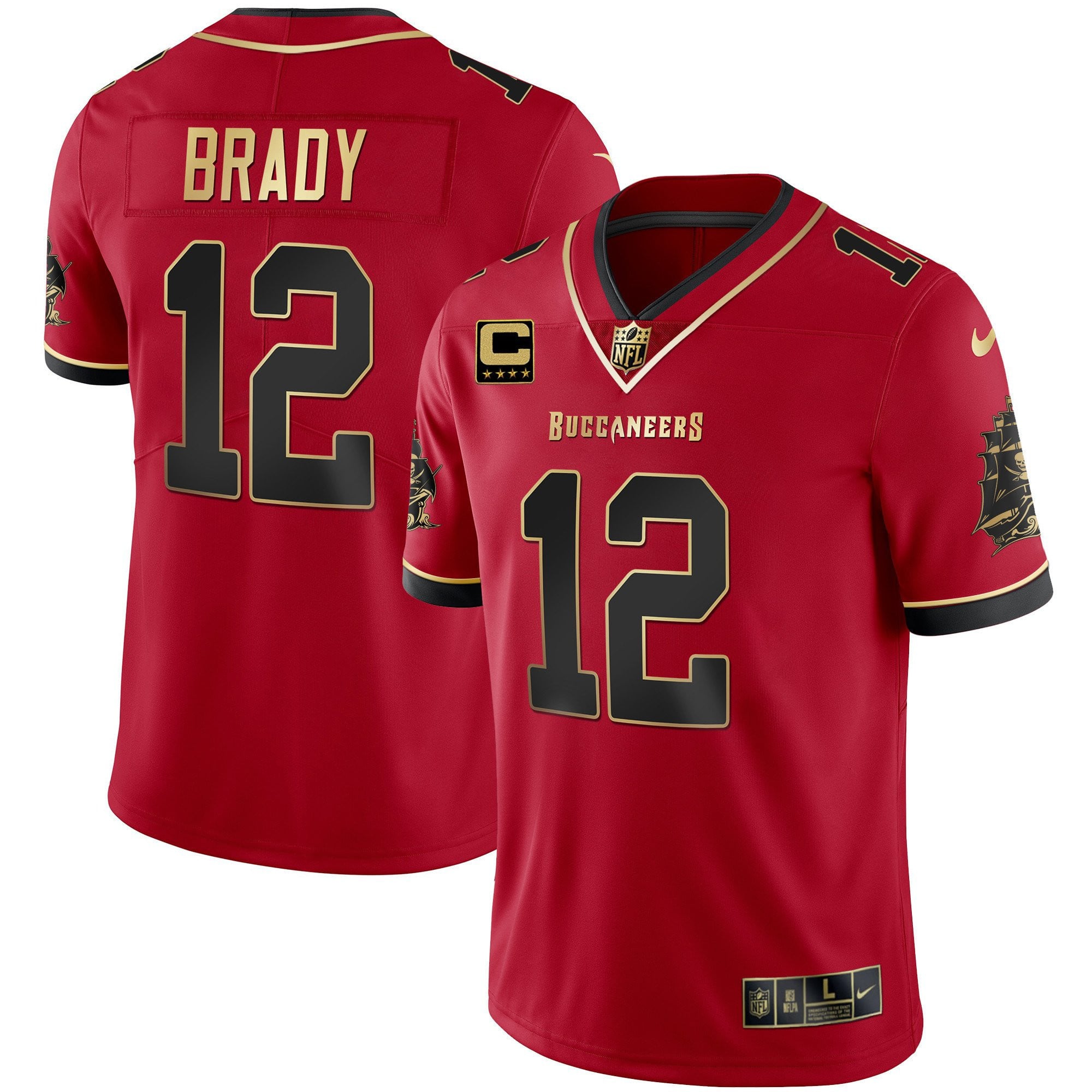 Brady Bucs Red Jersey - Nike - Limited Edition Gold Trim