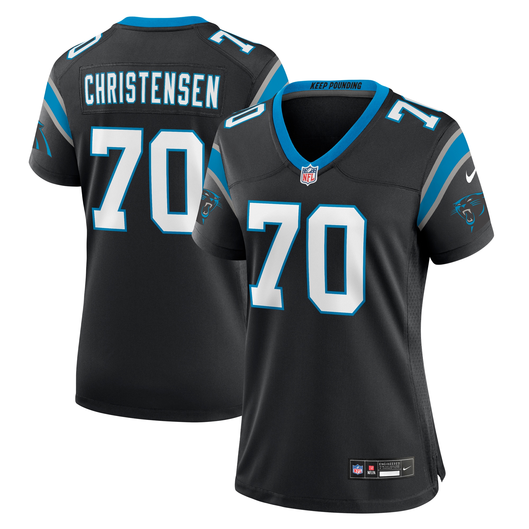 Brady Christensen Carolina Panthers Women's Team Game Jersey - Black