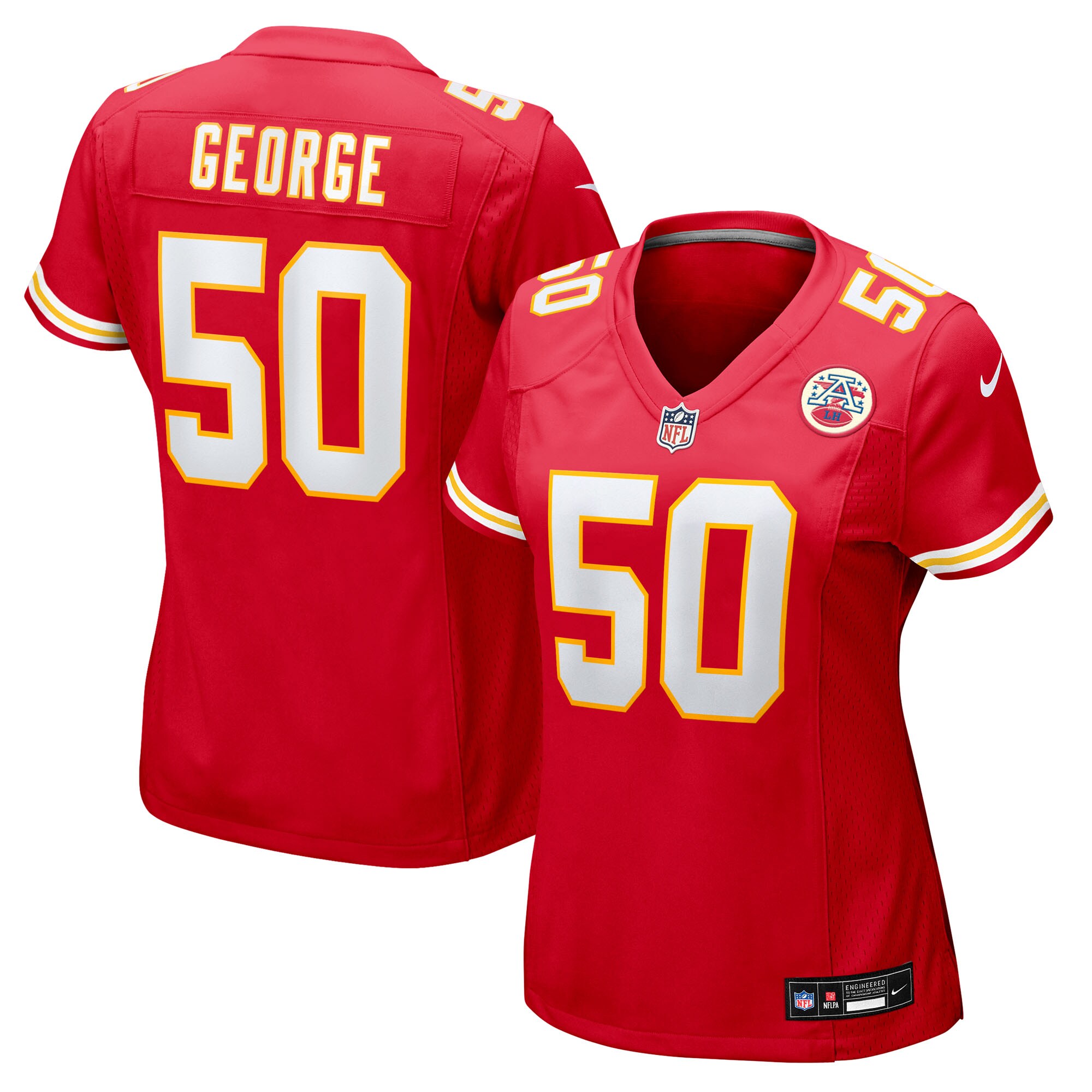Brandon George Kansas City Chiefs Women's Team Game Jersey - Red