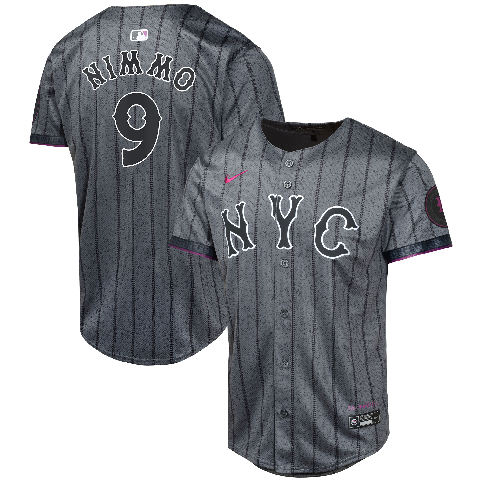 Brandon Nimmo New York Mets Youth 2024 City Connect Limited Player Jersey - Graphite