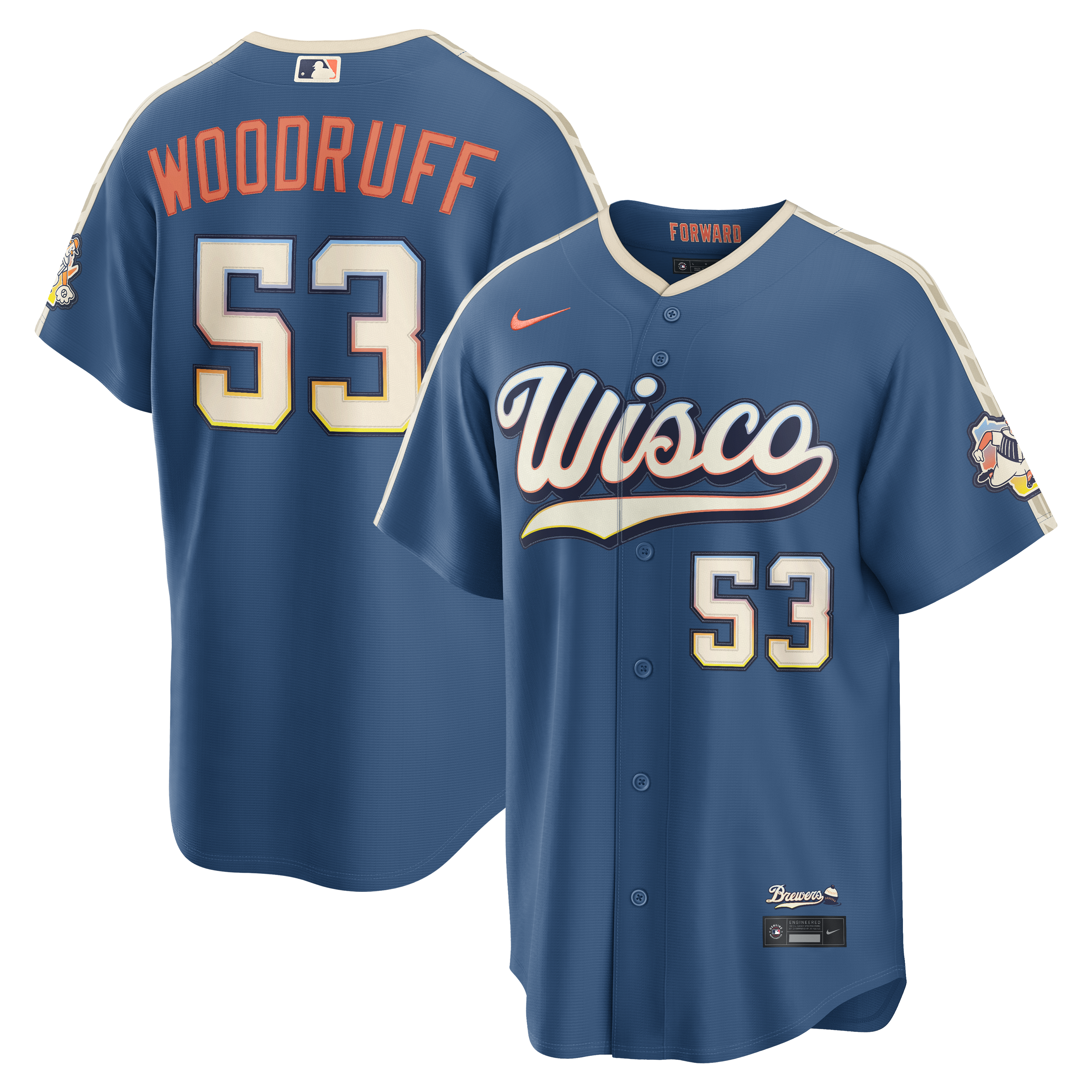 Brandon Woodruff Milwaukee Brewers 2026 City Connect Stadium Jersey - Mineral Blue