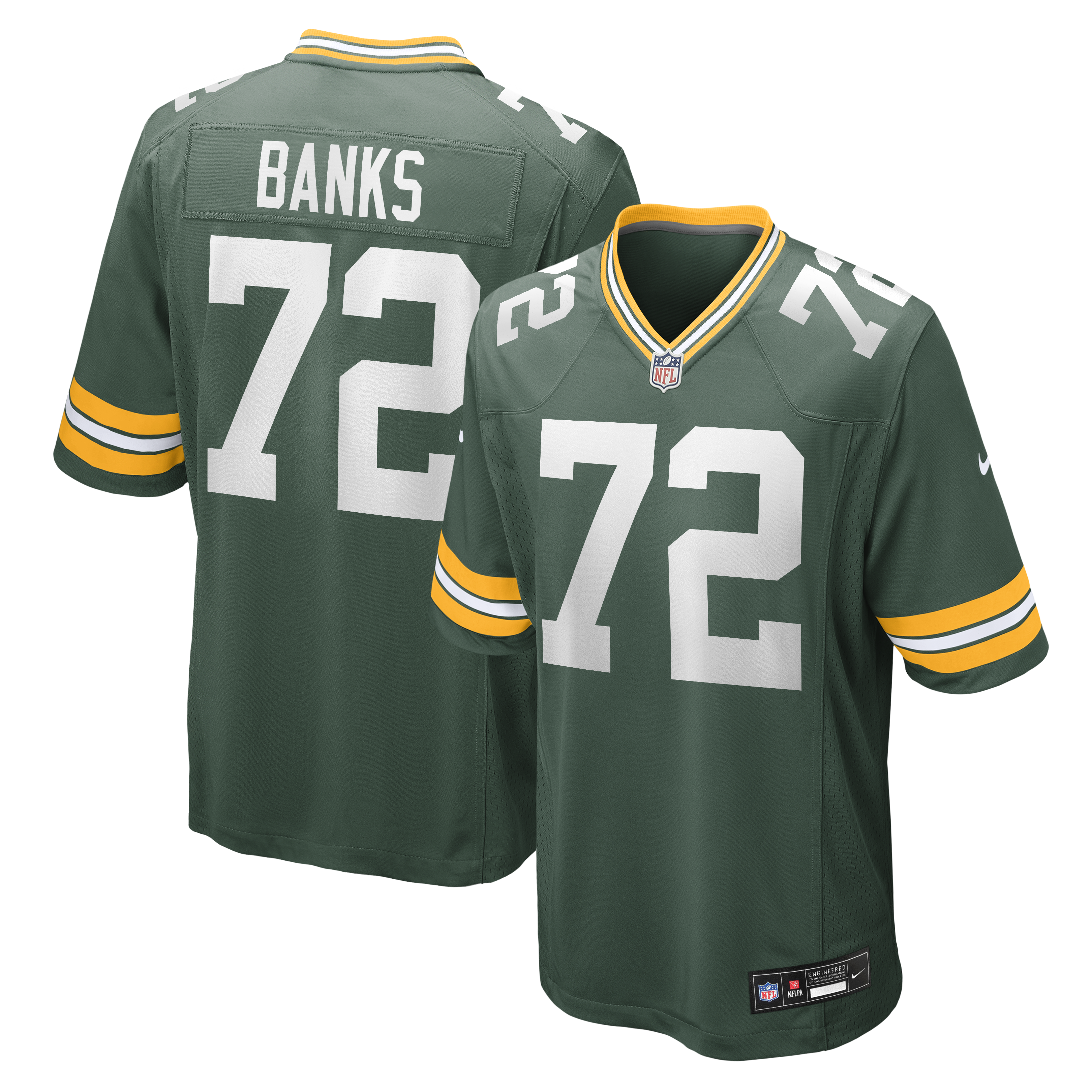 Brant Banks Green Bay Packers Team Game Jersey - Green