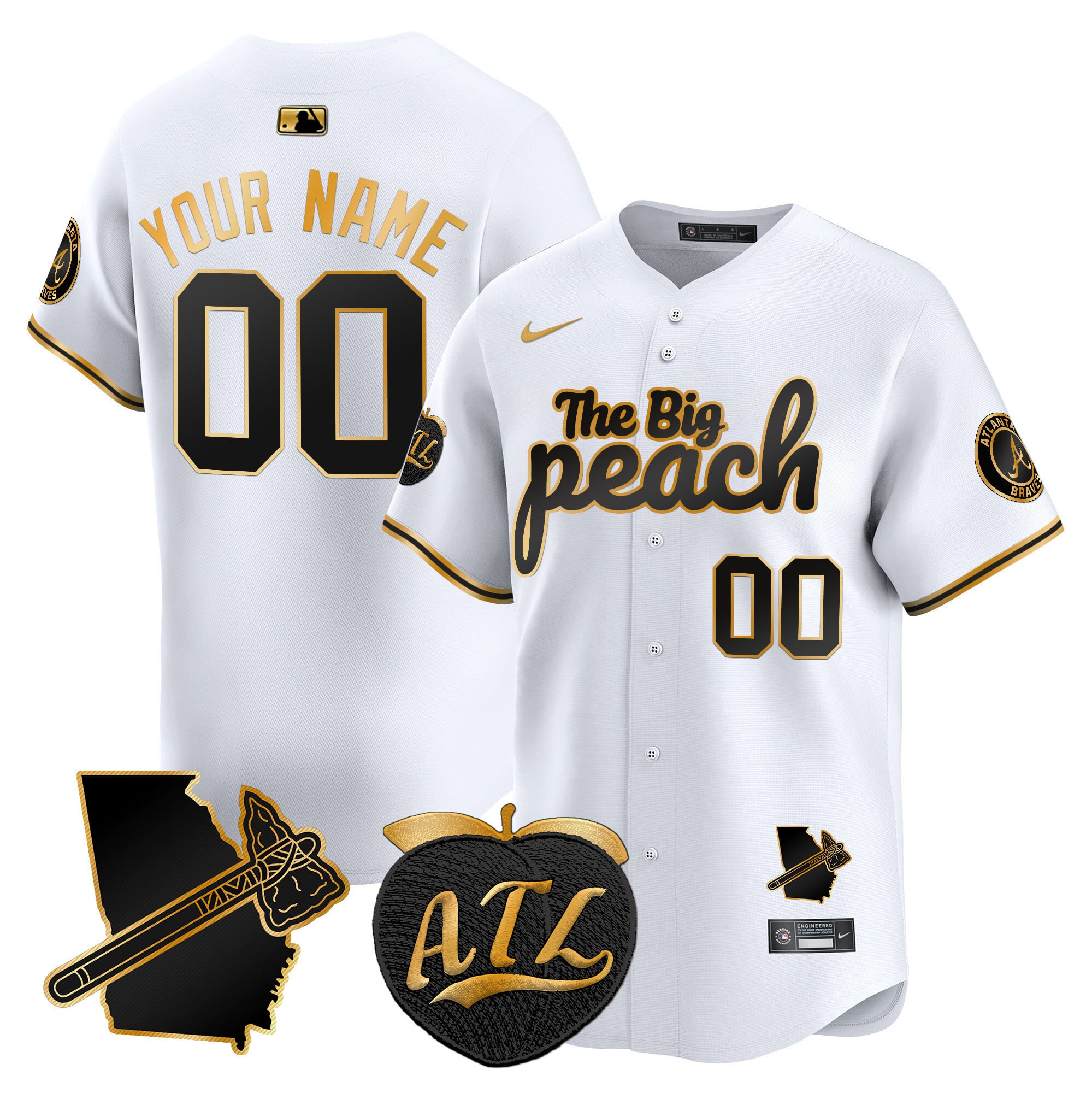 Braves Big Peach Jersey - Nike Atlanta Braves “The Big Peach” Custom