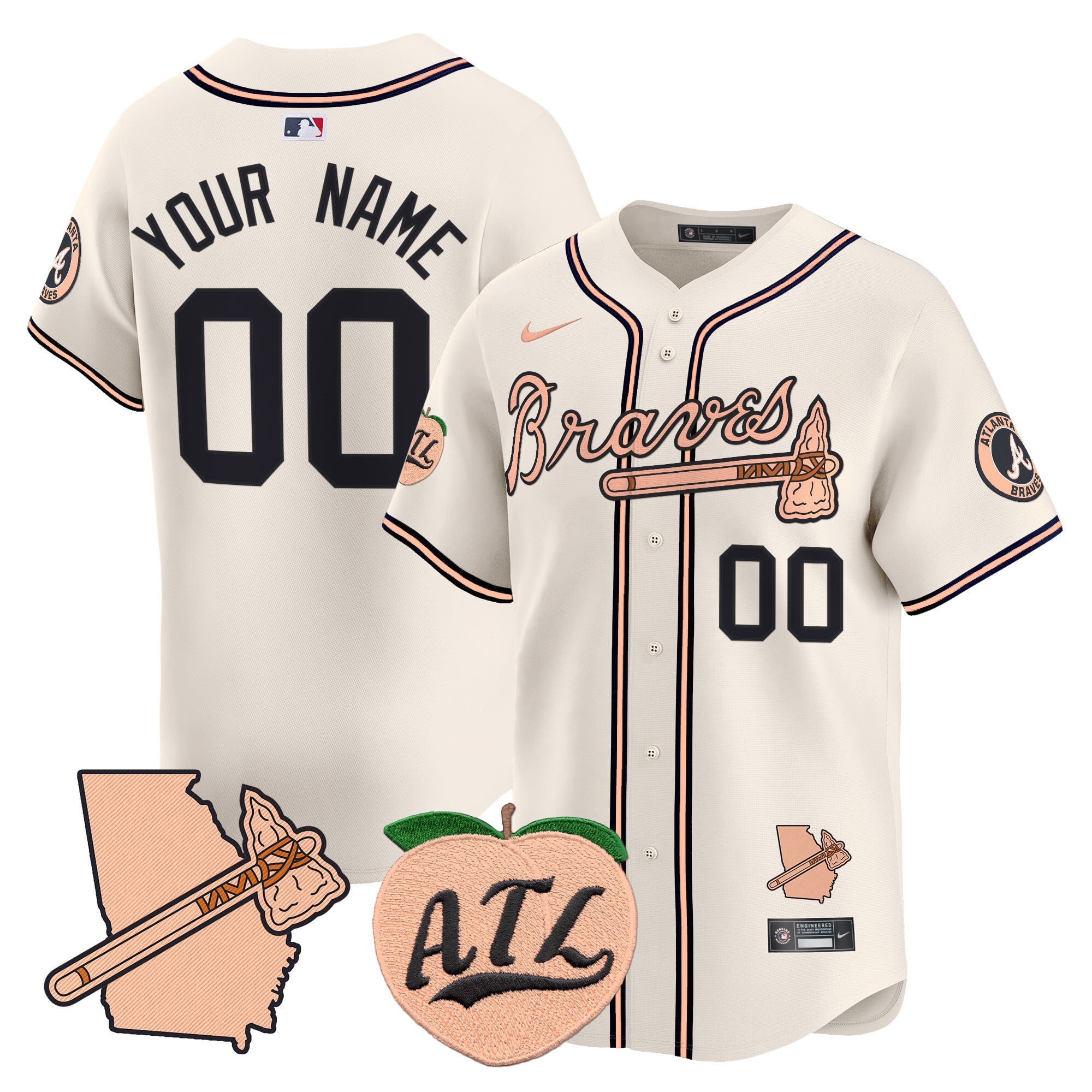 Braves City Connect Jersey - Nike - Cream Peach Accents