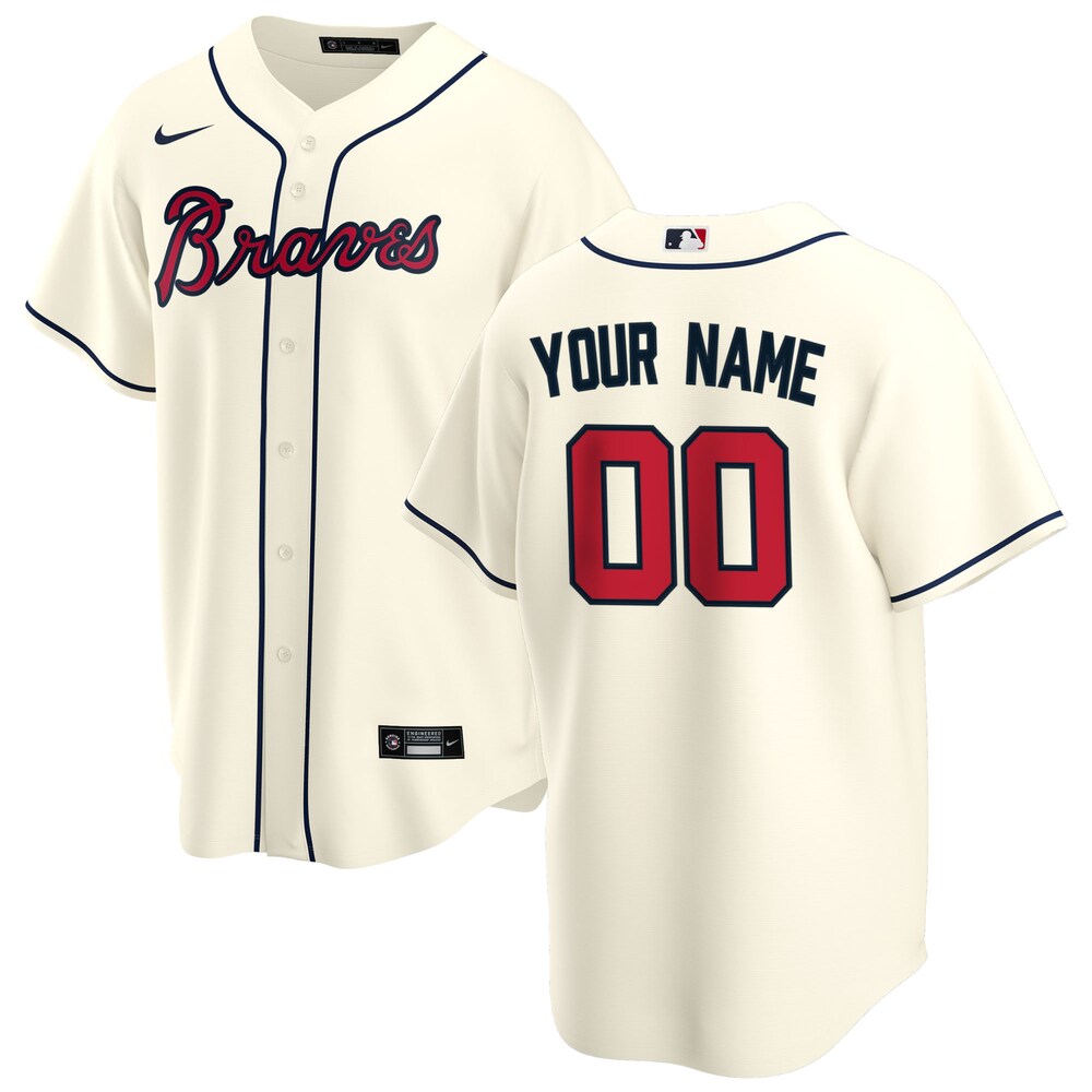 Braves Cream Custom Jersey - Nike - Personalize Your Atlanta Style