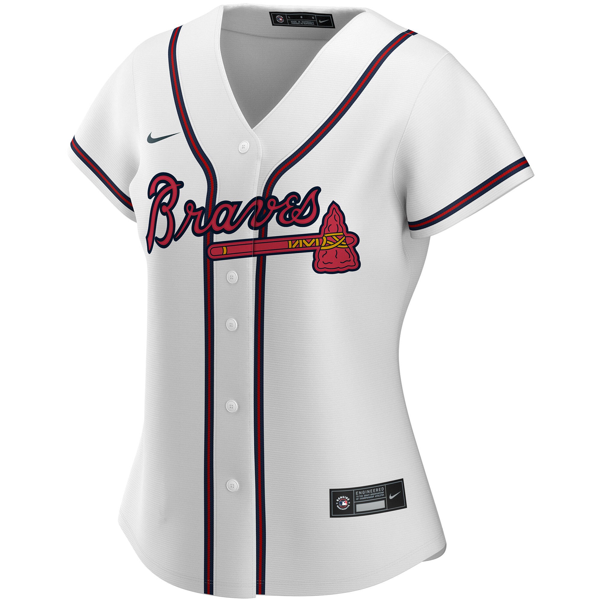 Alternative view of Braves Custom White Home Jersey - Nike - MLB Authentic
