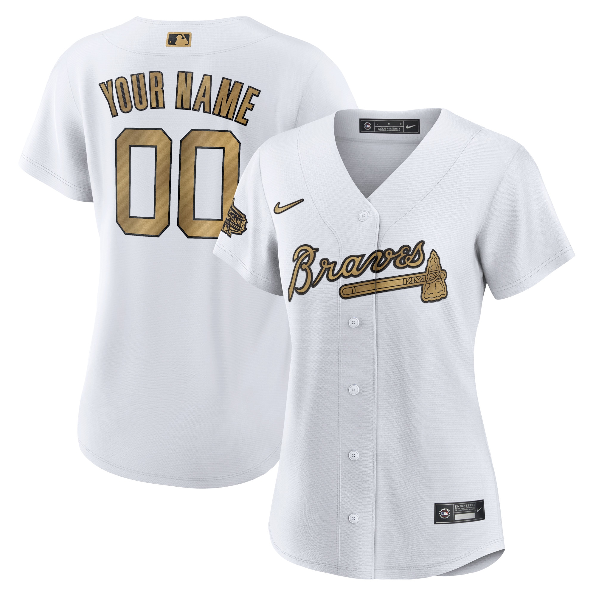 Braves White Gold Custom Jersey - Nike - MLB Personalized