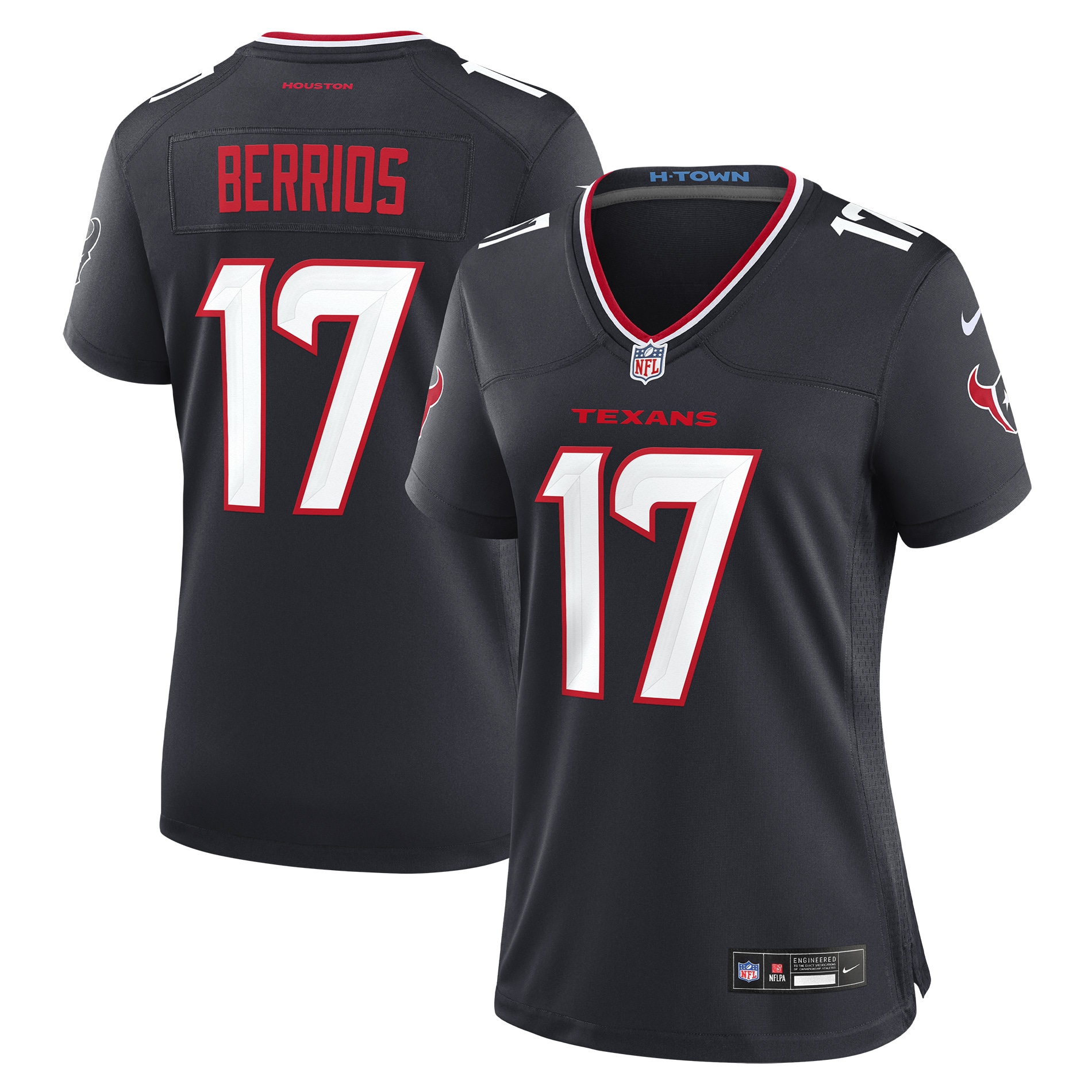 Braxton Berrios Houston Texans Women's Team Game Jersey - Navy