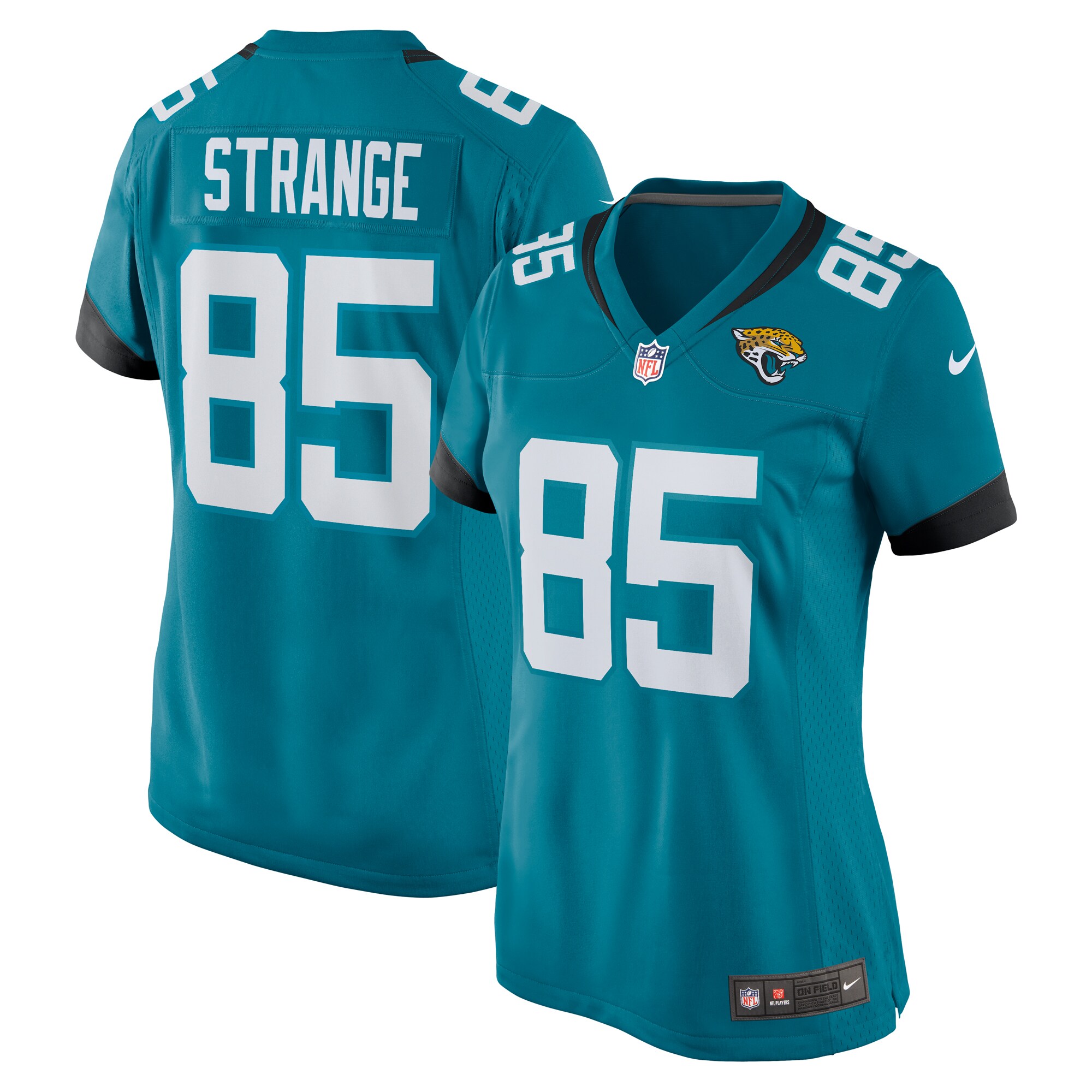 Brenton Strange Jacksonville Jaguars Women's Team Game Jersey - Teal