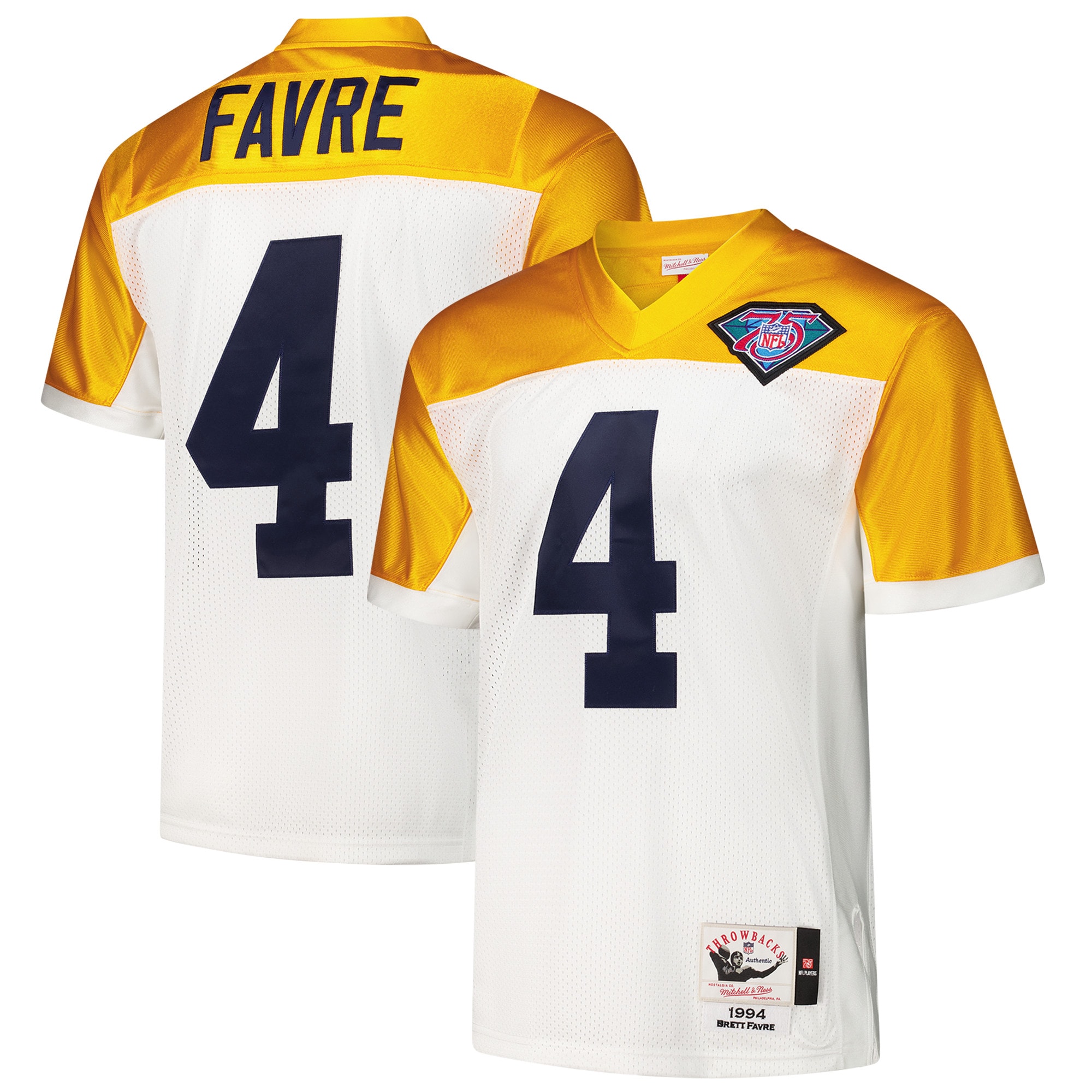Brett Favre Green Bay Packers 1994 Throwback Retired Player Jersey - White