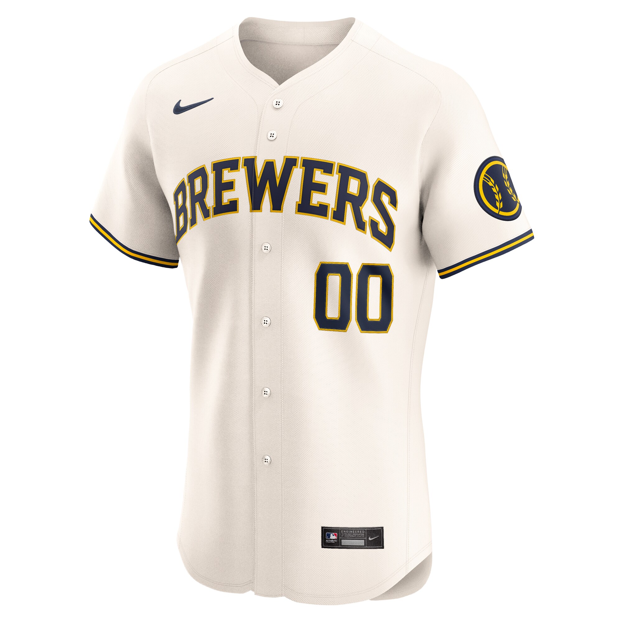 Alternative view of Brewers Cream Alternate Jersey nike - Nike Brewers Cream Alternate