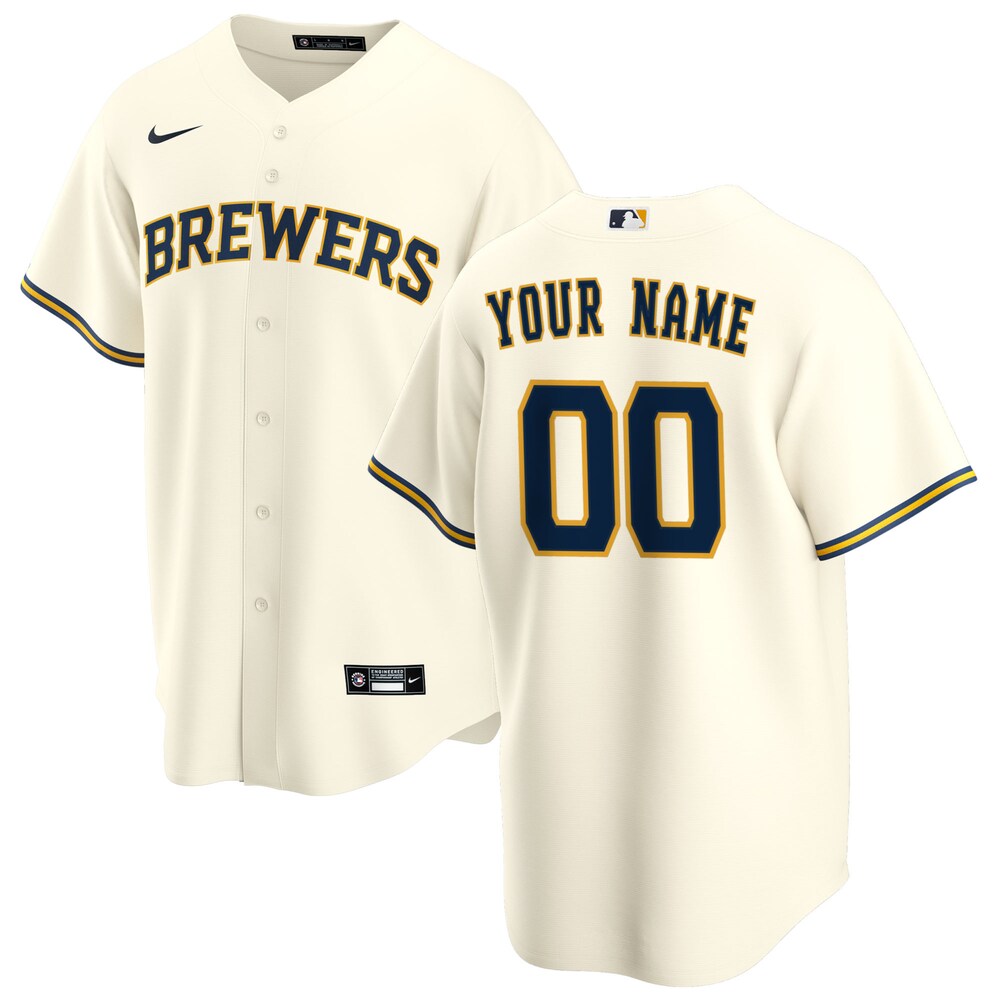 Brewers Cream Custom Jersey nike mlb - Nike Brewers Cream Custom