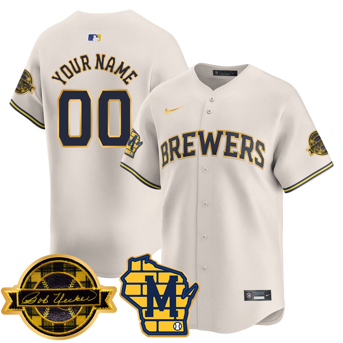 Brewers Cream Custom Jersey - Nike - Personalized MLB Style