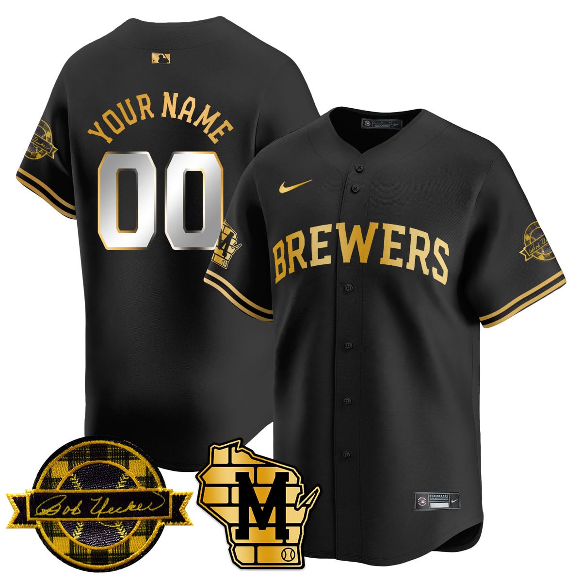 Alternative view of Brewers Cream Custom Jersey - Nike - Personalized MLB Style
