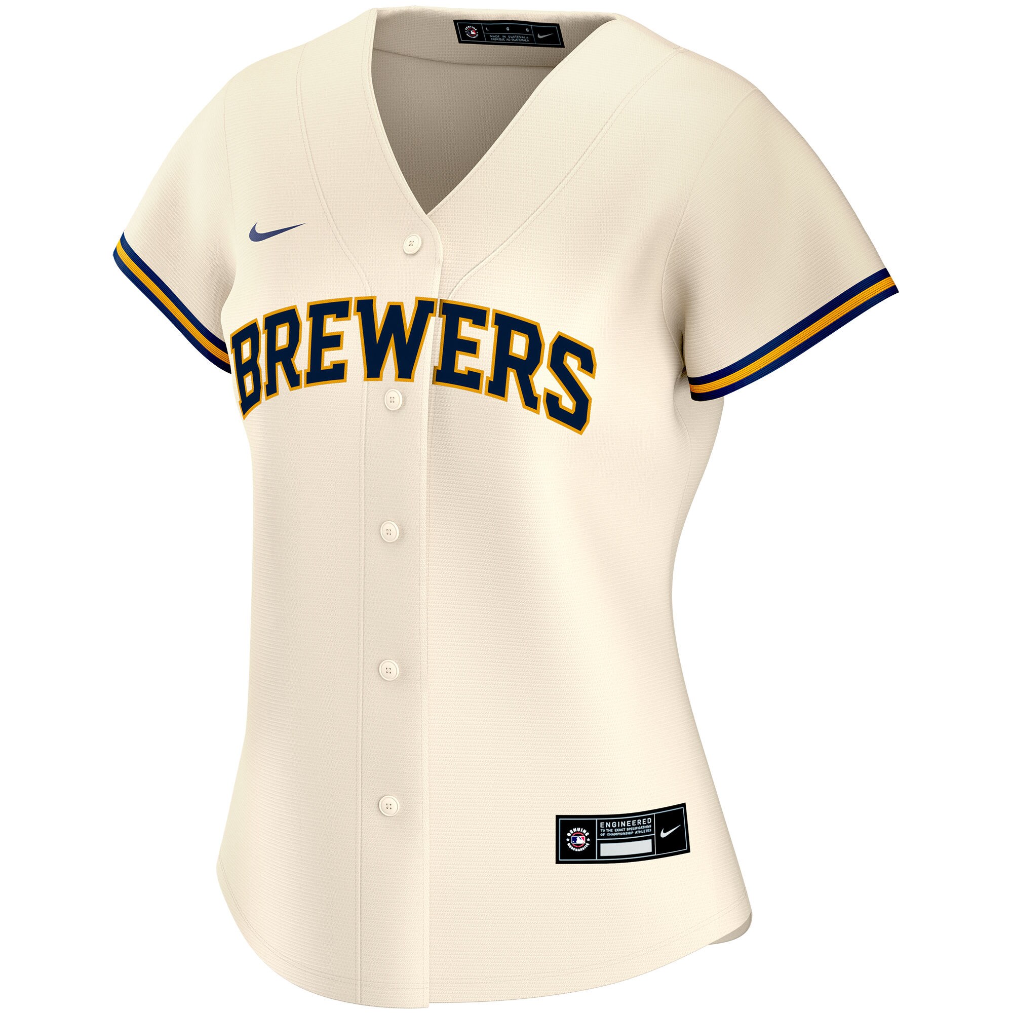 Alternative view of Brewers Cream Personalized Jersey - Nike Brewers Personalized Cream