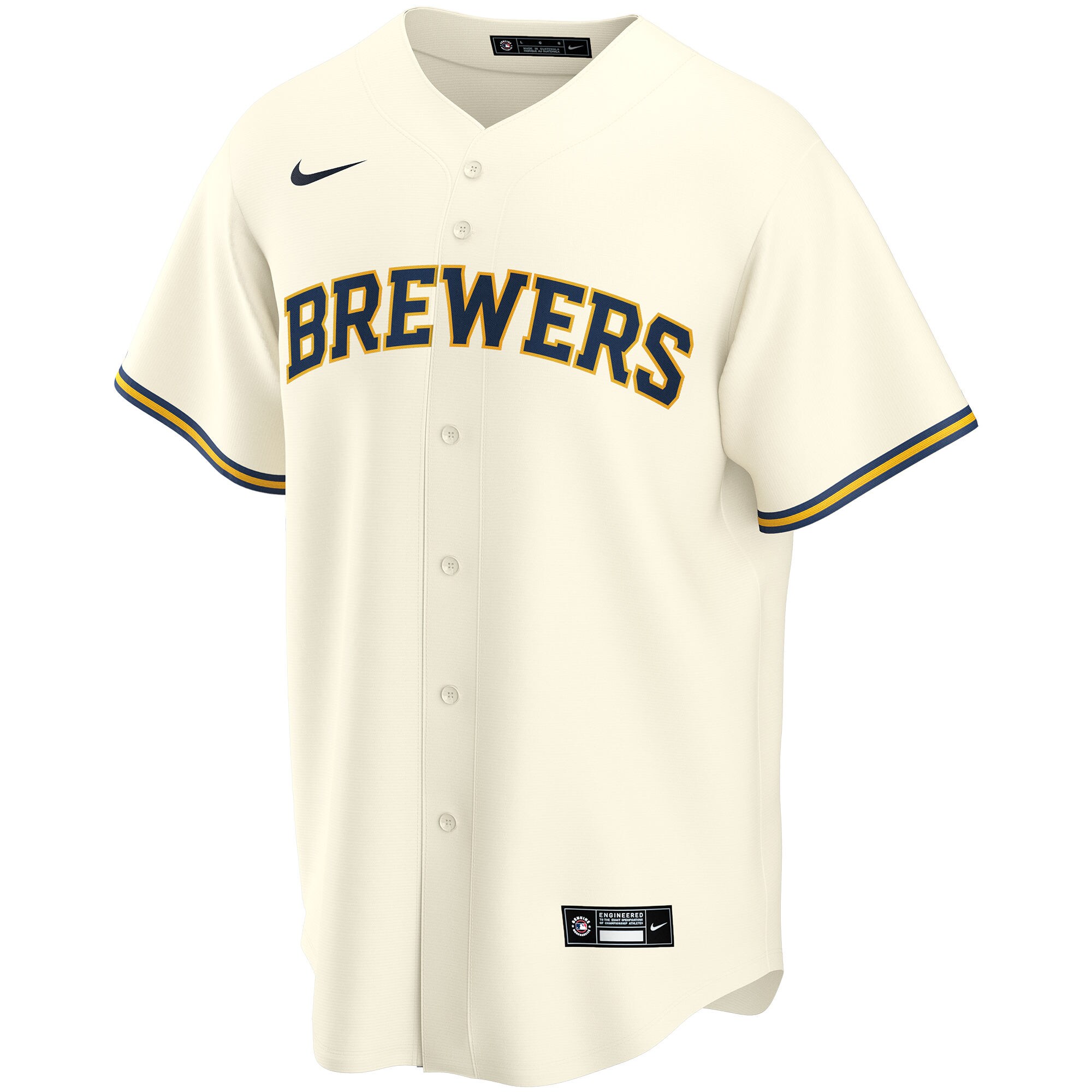 Alternative view of Brewers Custom Cream Jersey - Nike - Personalize Your MLB Gear!