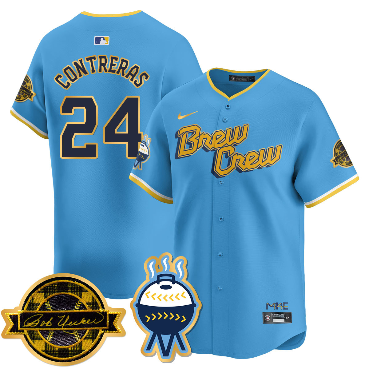 Alternative view of Brewers Uecker Cream Jersey - Nike Brewers Uecker #9 Cream Jersey
