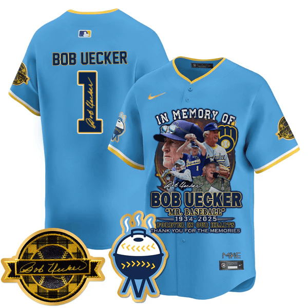 Alternative view of Brewers Uecker In Memory Jersey - Brewers Uecker ‘In Memory’ Jersey